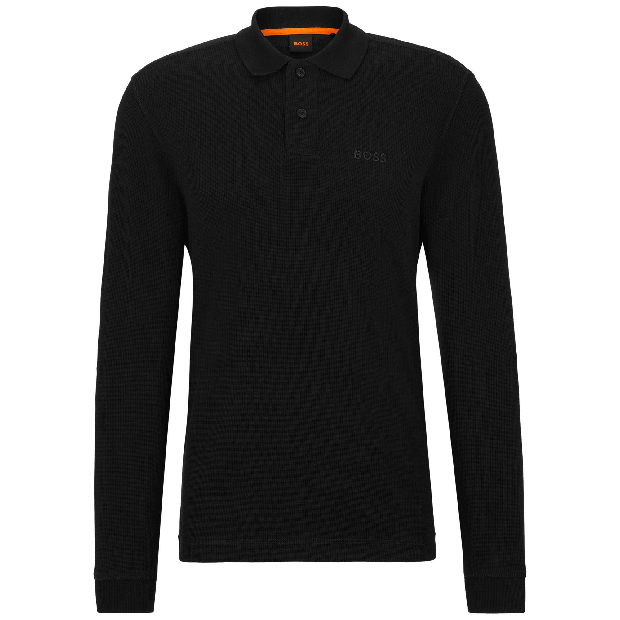 Black long sleeve shop hugo boss polo