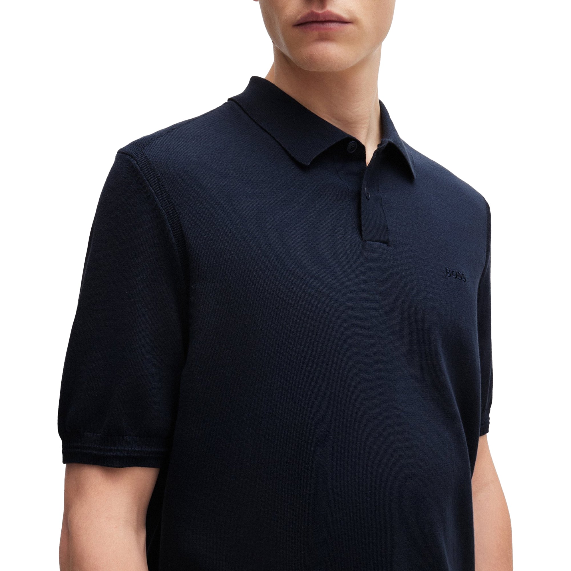 Boss Asac P Knitted Polo - Navy