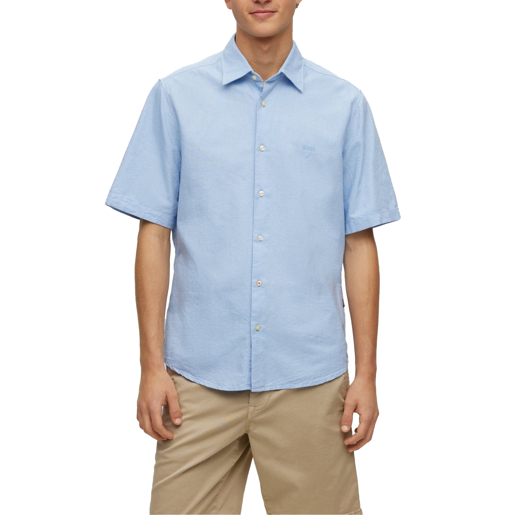 Boss Rash 2 Oxford Short Sleeve Shirt - Sky Blue