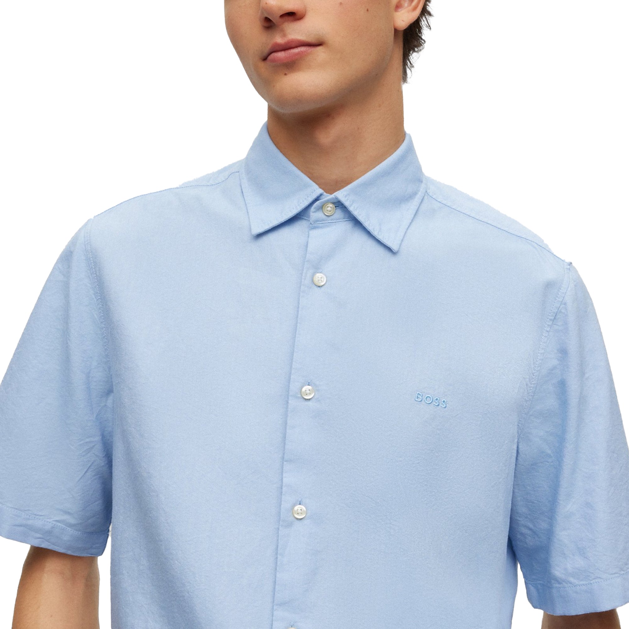 Boss Rash 2 Oxford Short Sleeve Shirt - Sky Blue