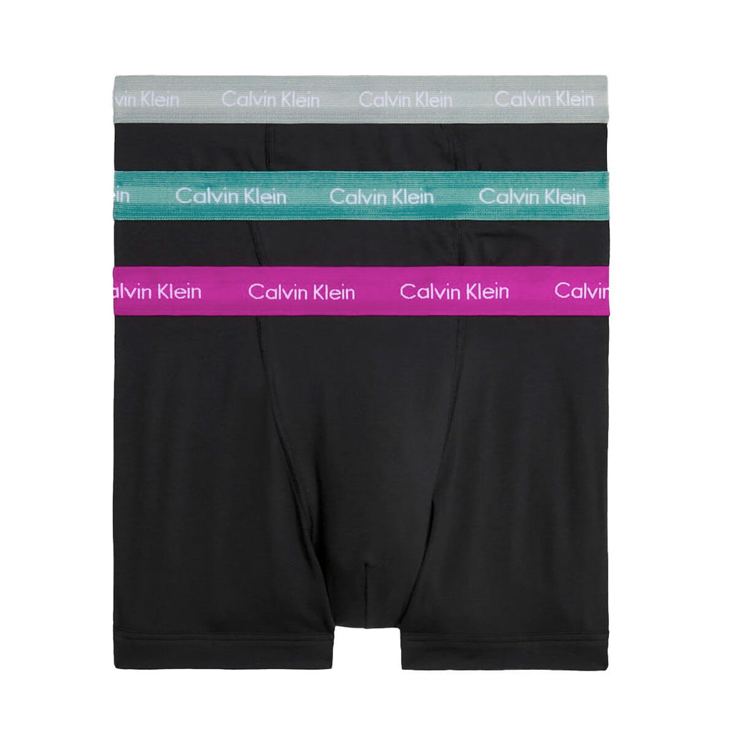 Calvin Klein Cotton Stretch Trunks - Wild Aster/Grey Heather/Arctic Gr