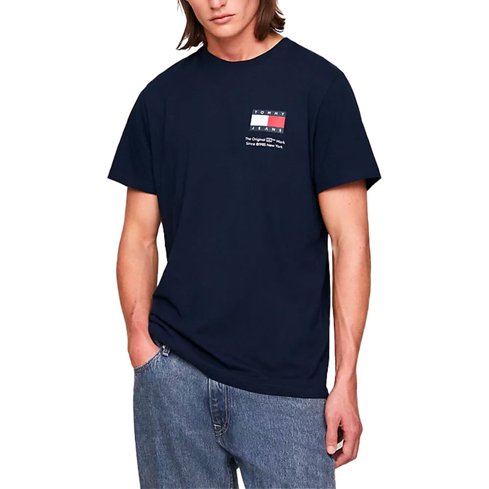 Tommy Jeans Slim Night Essential Dark T-Shirt Navy Flag 