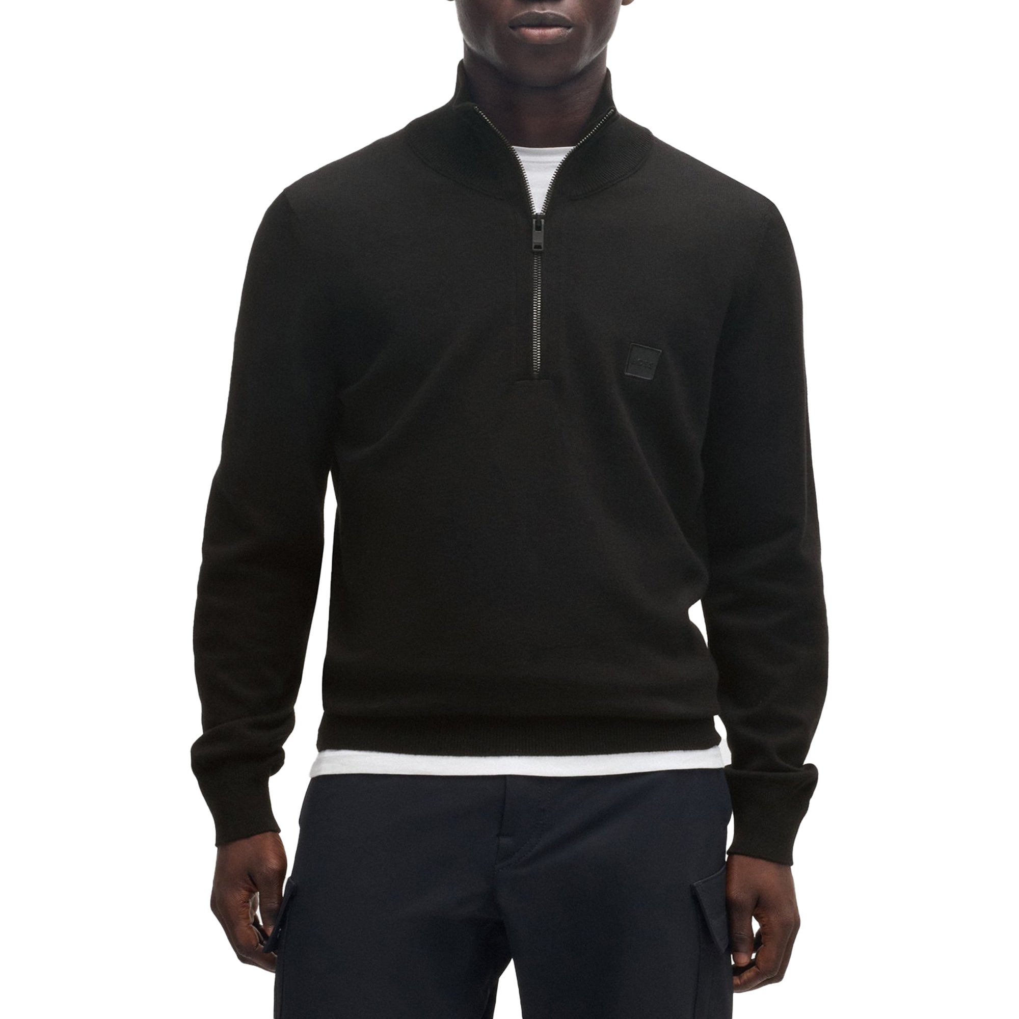 Boss Kanobix S Quarter Zip Knitted Sweater