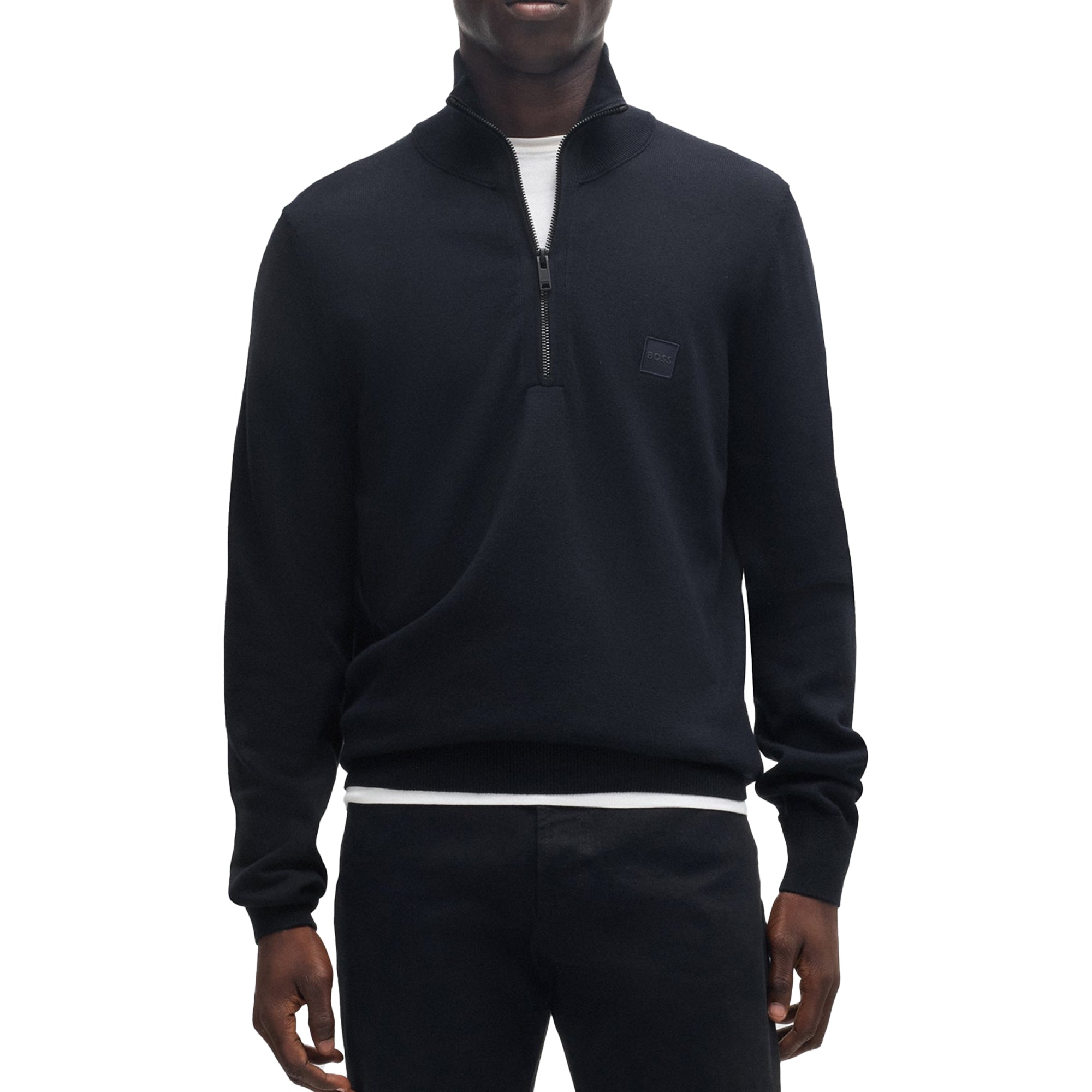 Boss Kanobix S Quarter Zip Knitted Sweater