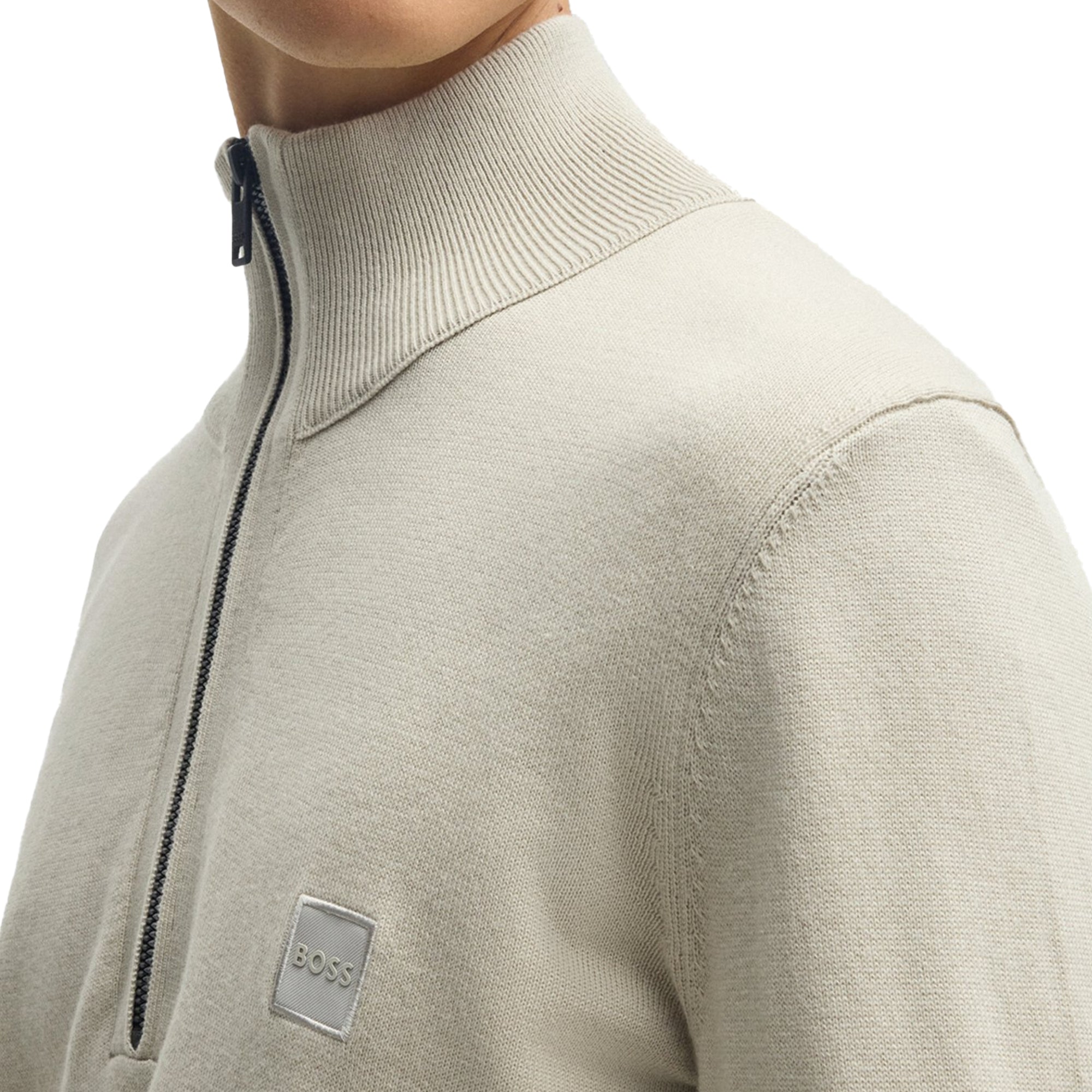 Boss Kanobix 1/4 Zip Knit - Beige