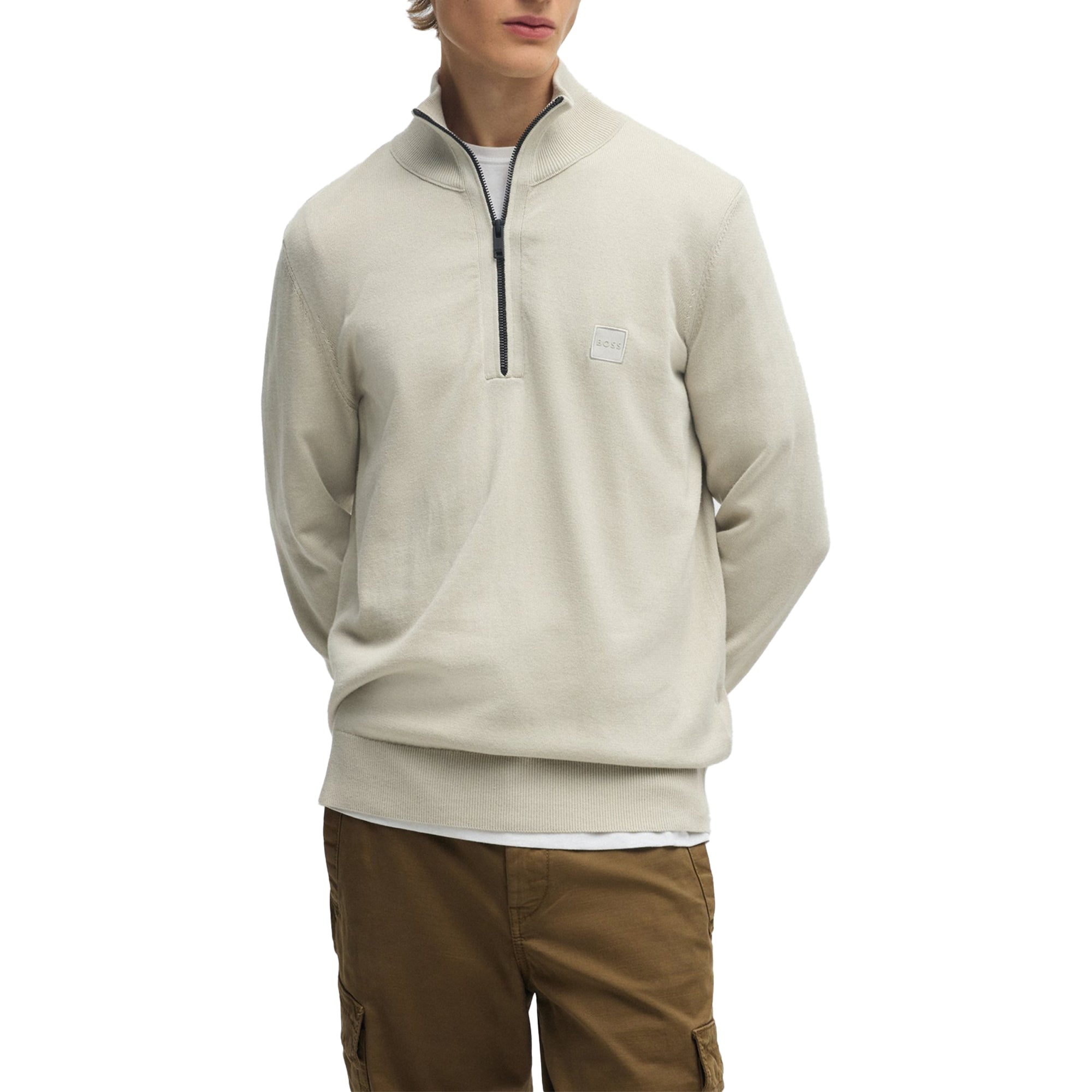 Boss Kanobix 1/4 Zip Knit - Beige