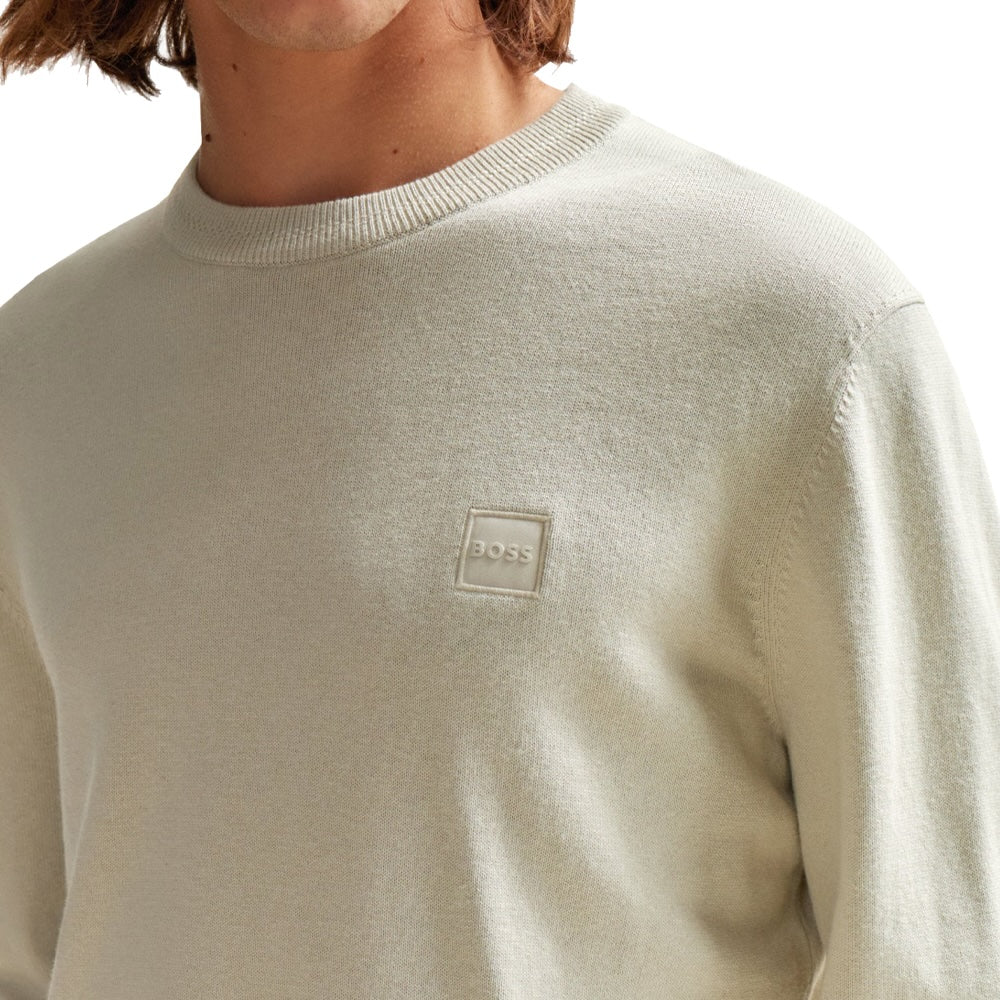 BOSS-Kanovano-Crew-Neck-Sweater-Beige