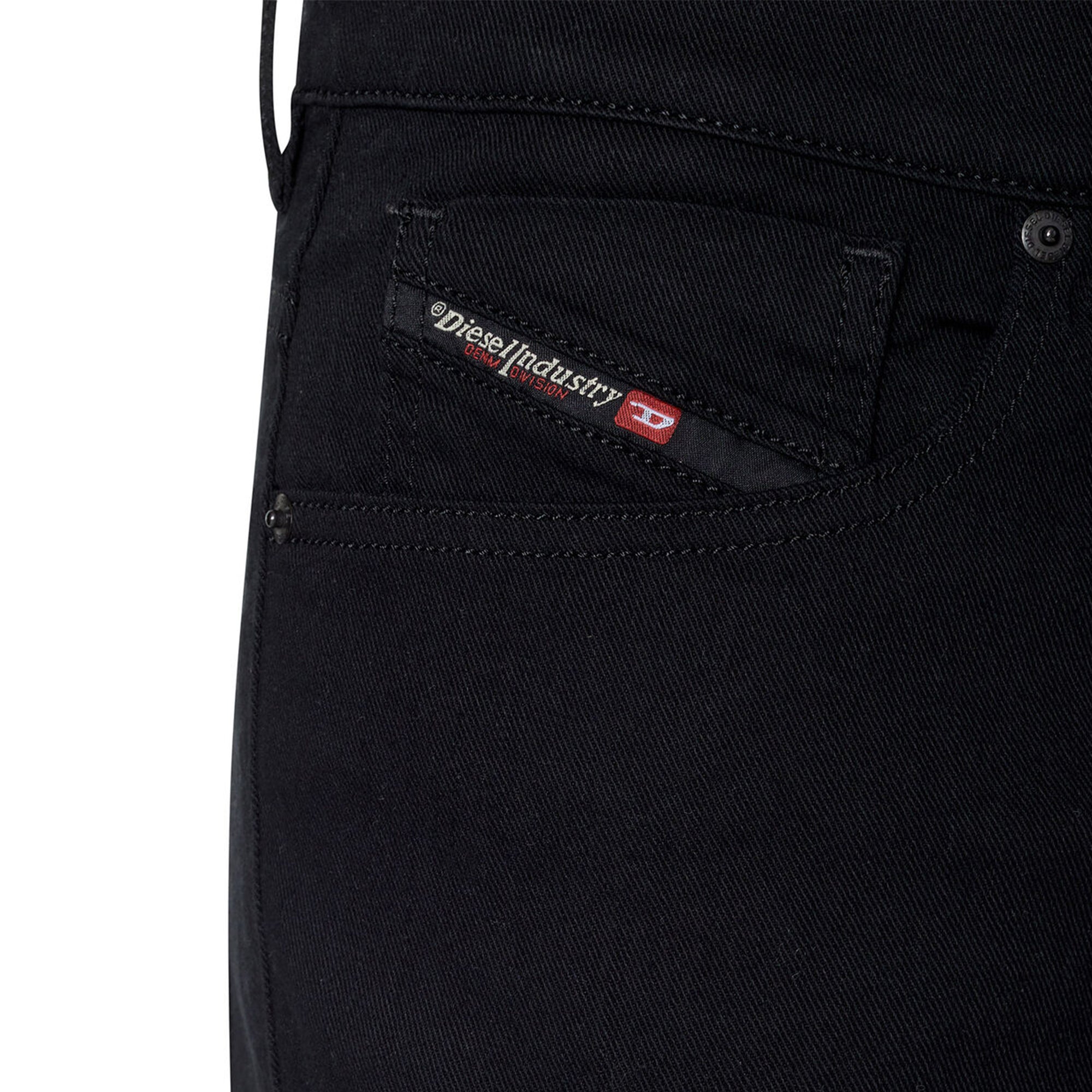 Close-up of coin pocket on Diesel D-Fining 069YP Tapered Fit Jeans in Black