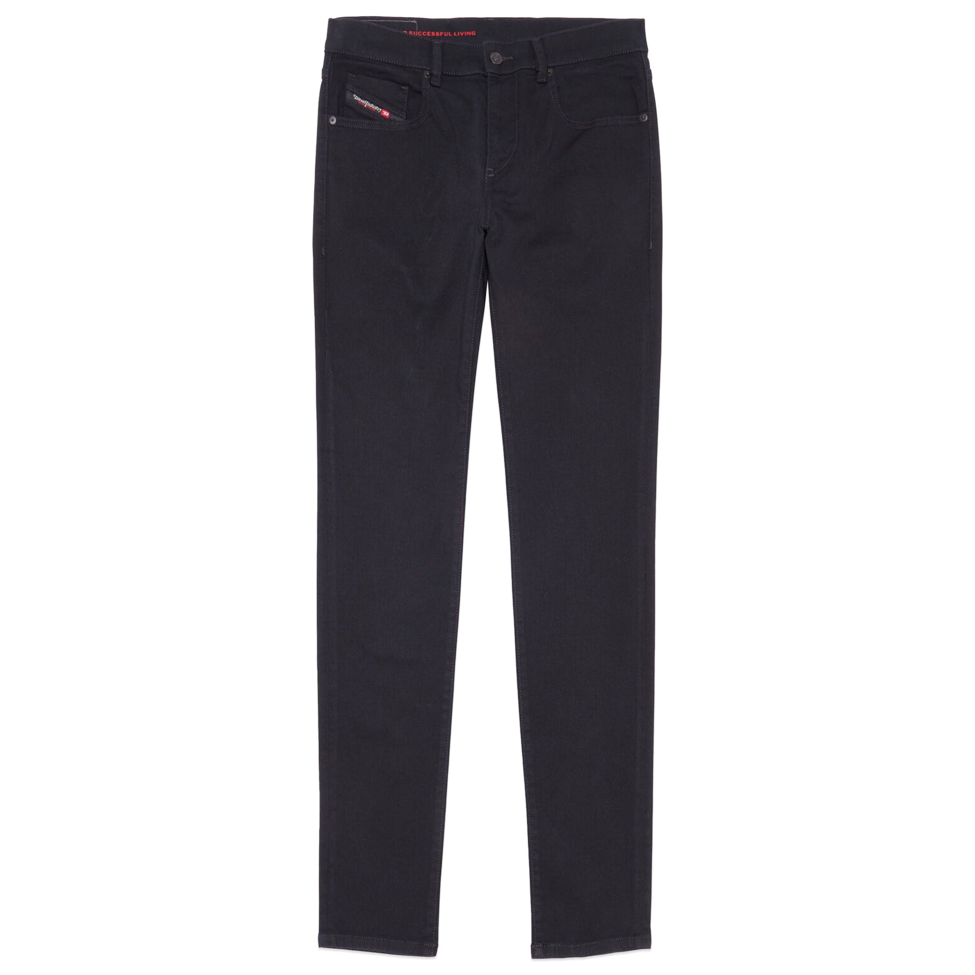 Flatshot of Diesel D-Strukt 069YP Straight Fit Jeans in Black