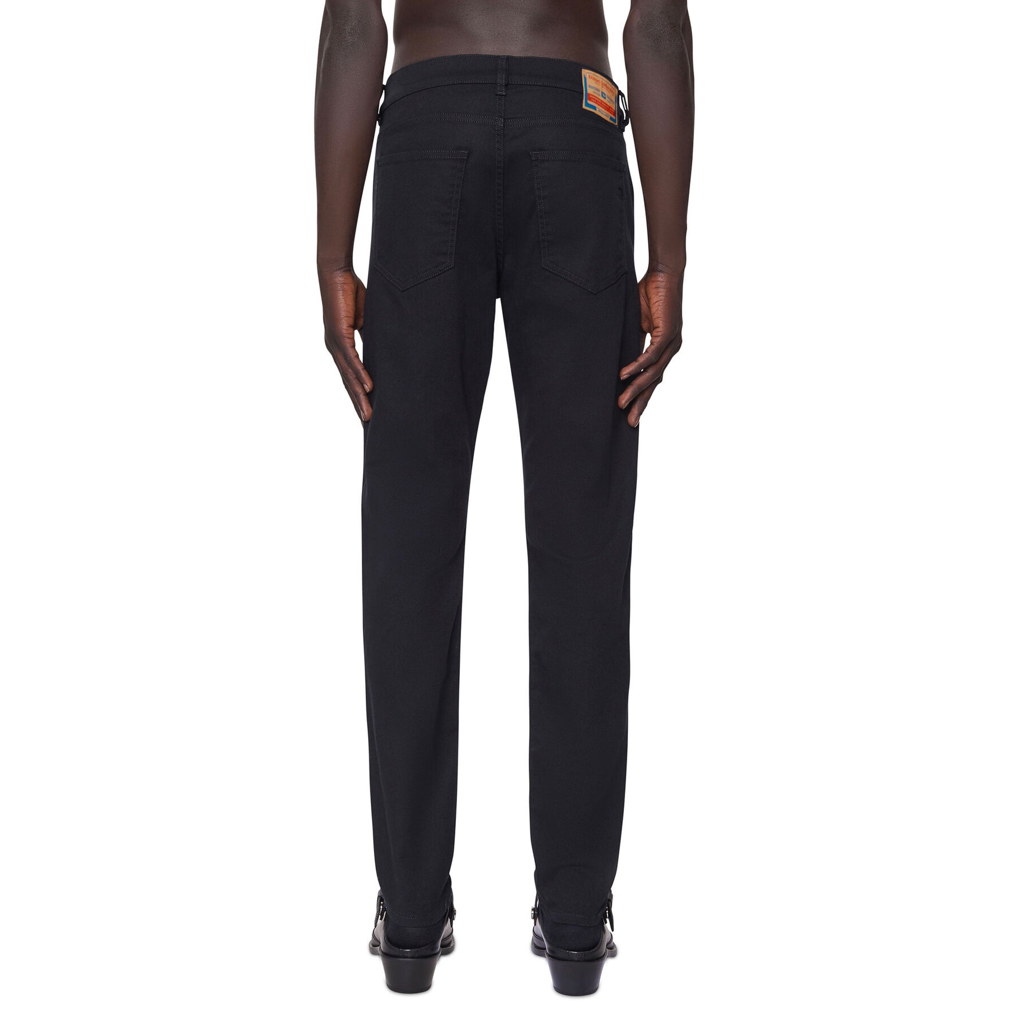 Rear view of Diesel D-Strukt 069YP Straight Fit Jeans in Black