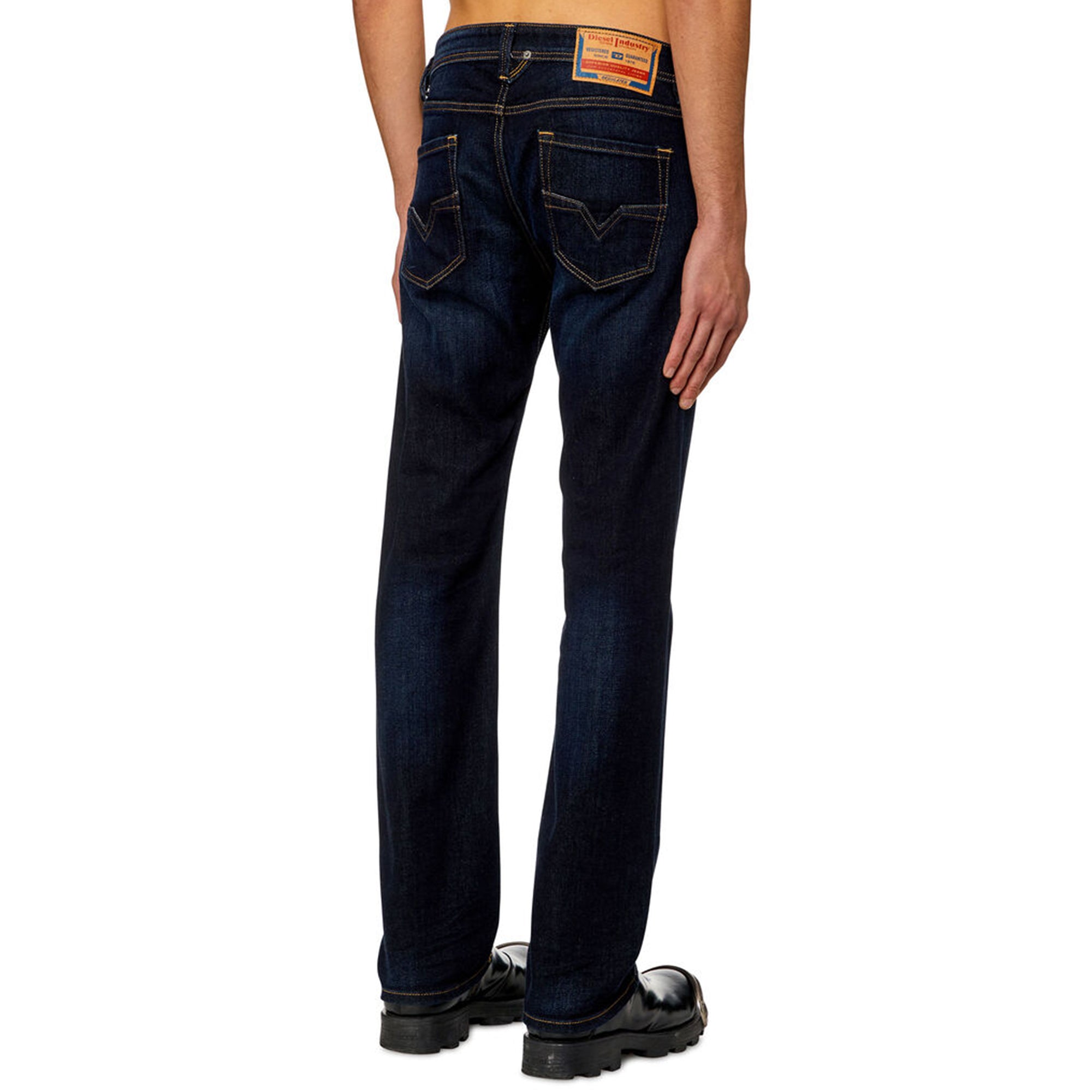 Rear view of Diesel Larkee 009ZS Straight Fit Jean in Dark Blue