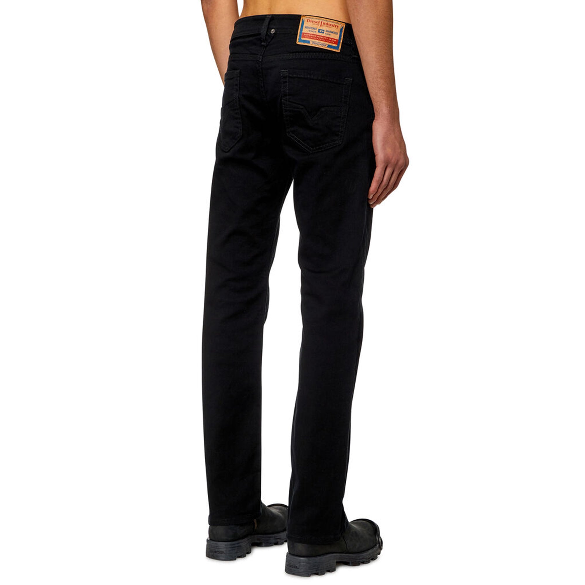 Rear view of Diesel Larkee 0688H Straight Fit Jean in Black