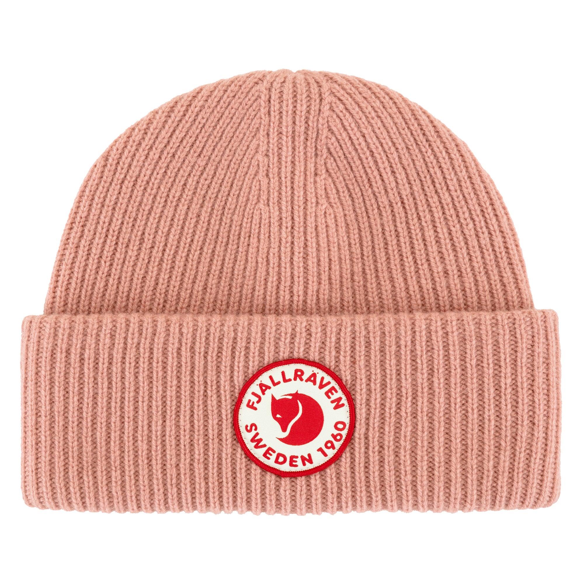 Front view of Fjallraven 1960 Logo Beanie for Men in Dusy Pink