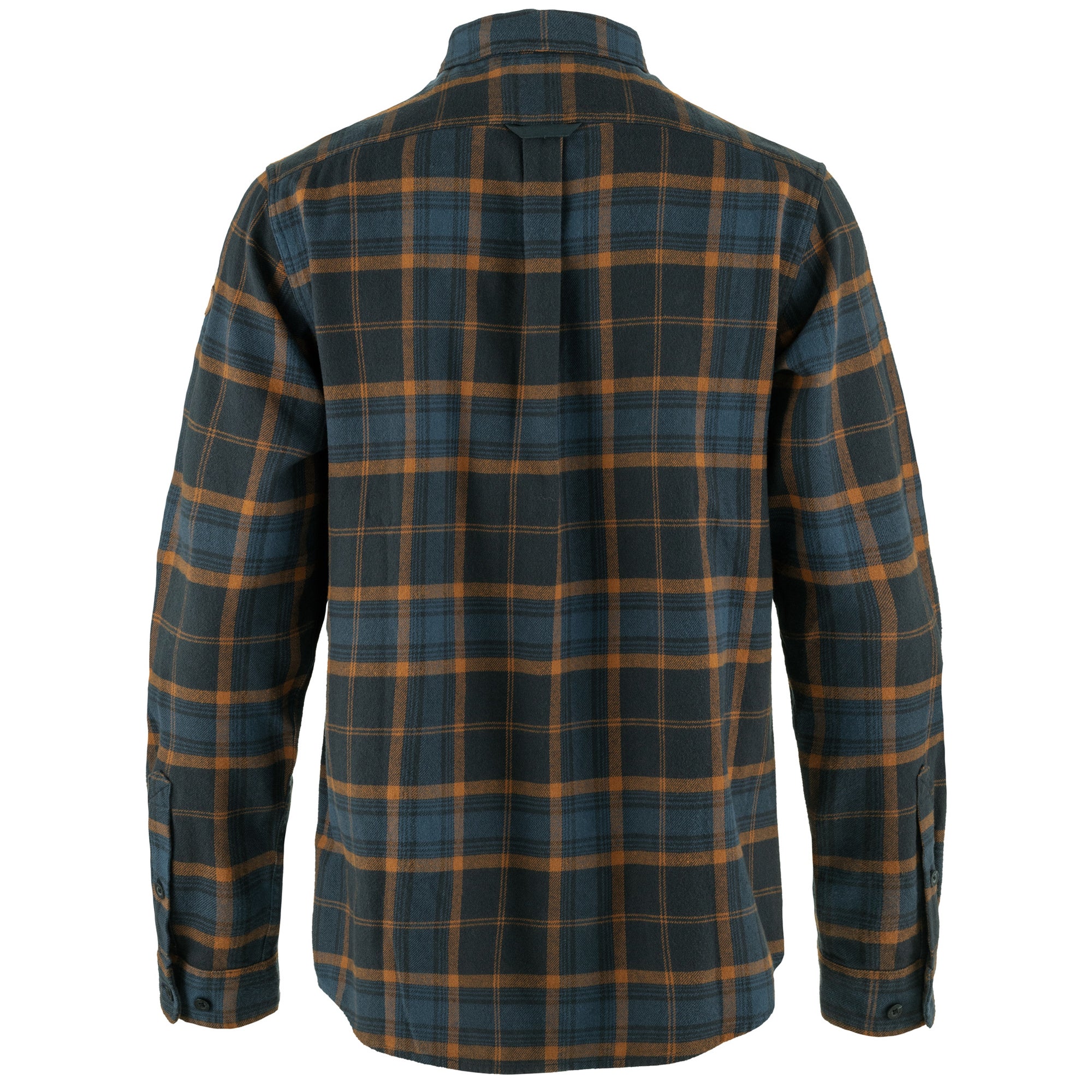 Rear view of Fjallraven Ovik Twill shirt for Men in Dark Navy/Chestnut