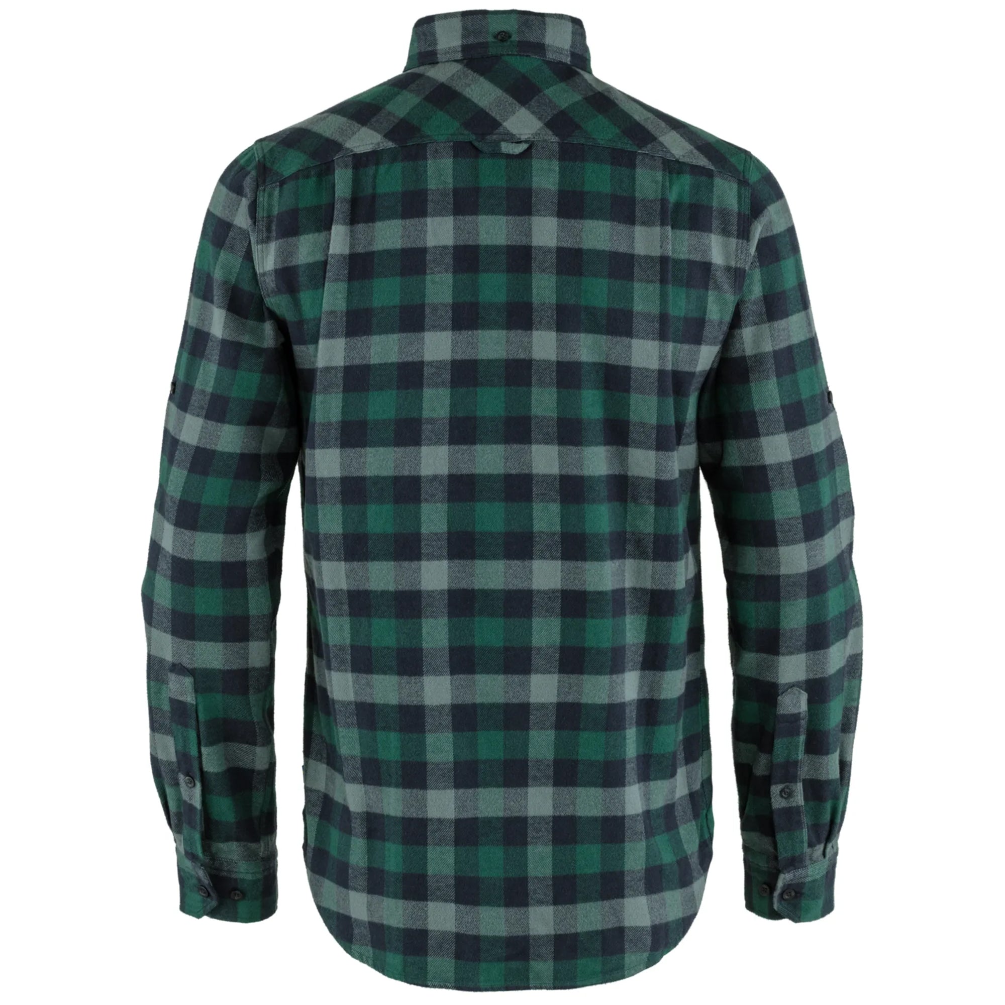 Rear view of Fjallraven Skog Shirt for Men in Artic Green/Navy