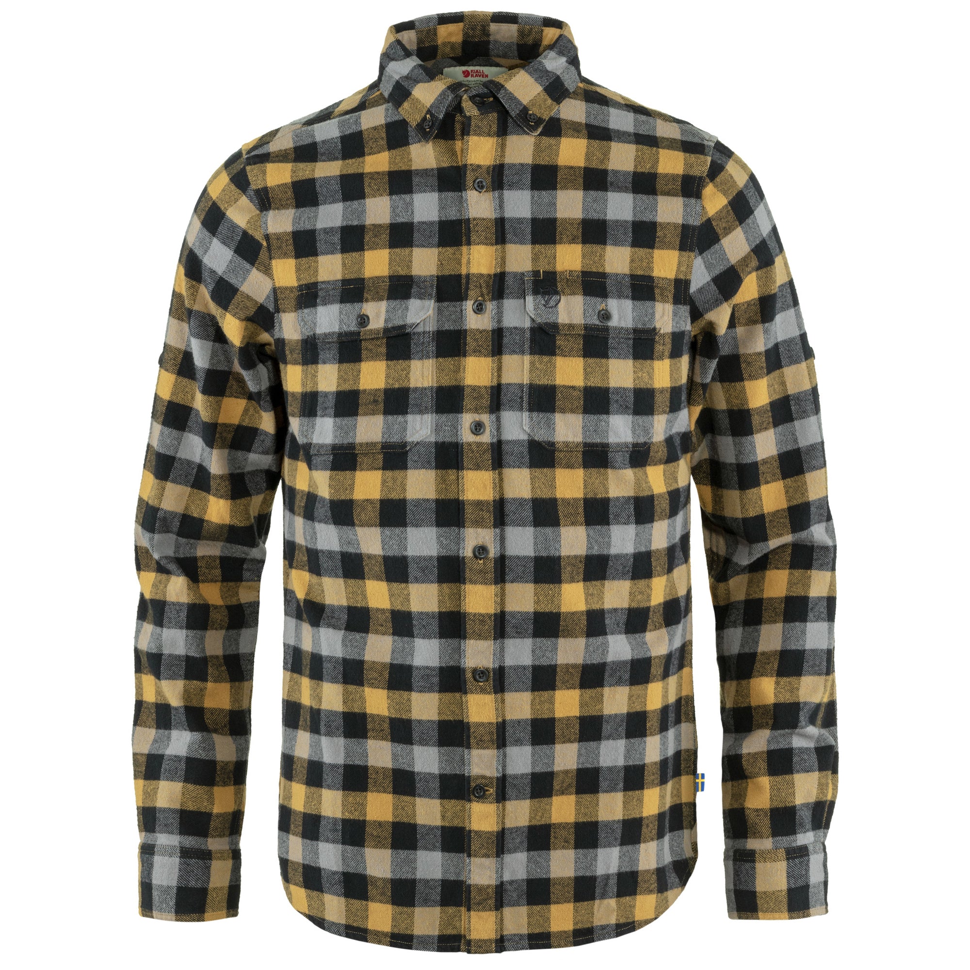 Front view of Fjallraven Skog Shirt for Men in Buckwheat/Black