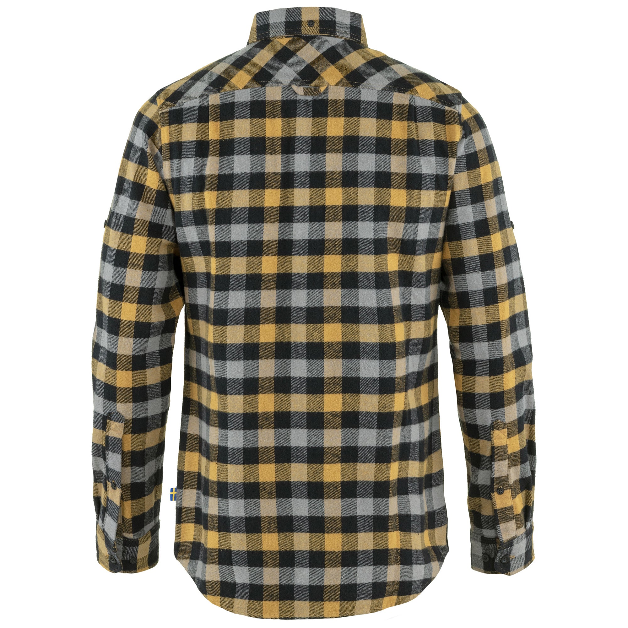 Rear view of Fjallraven Skog Shirt for Men in Buckwheat/Black