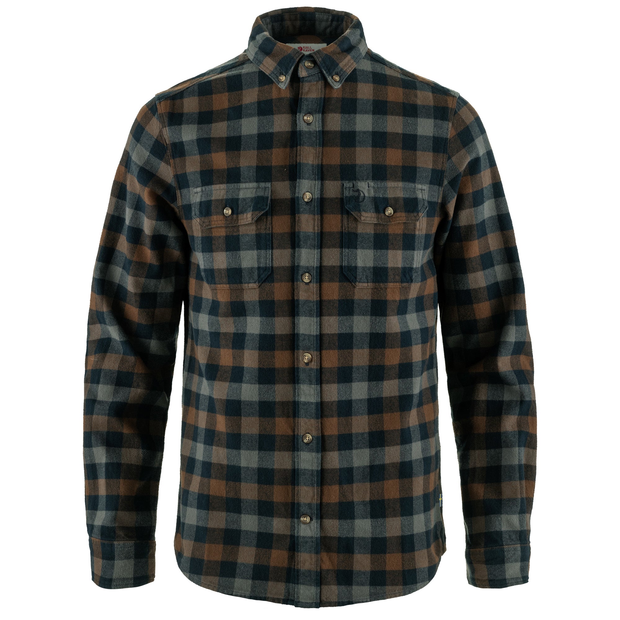 Front view of Fjallraven Skog Shirt for Men in Dark Navy/Dark Olive