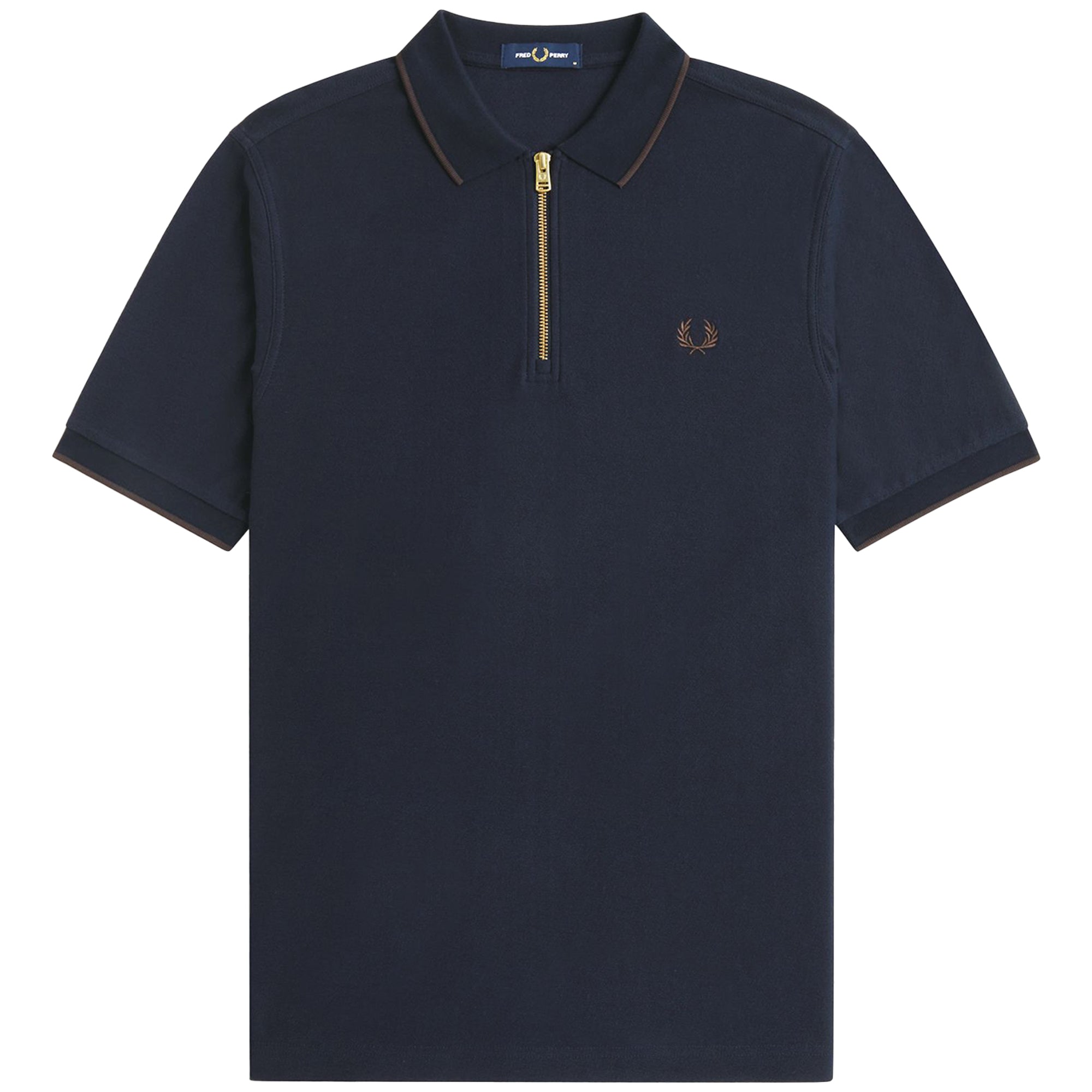 Fred Perry Crepe Pique Zip Neck Polo Shirt