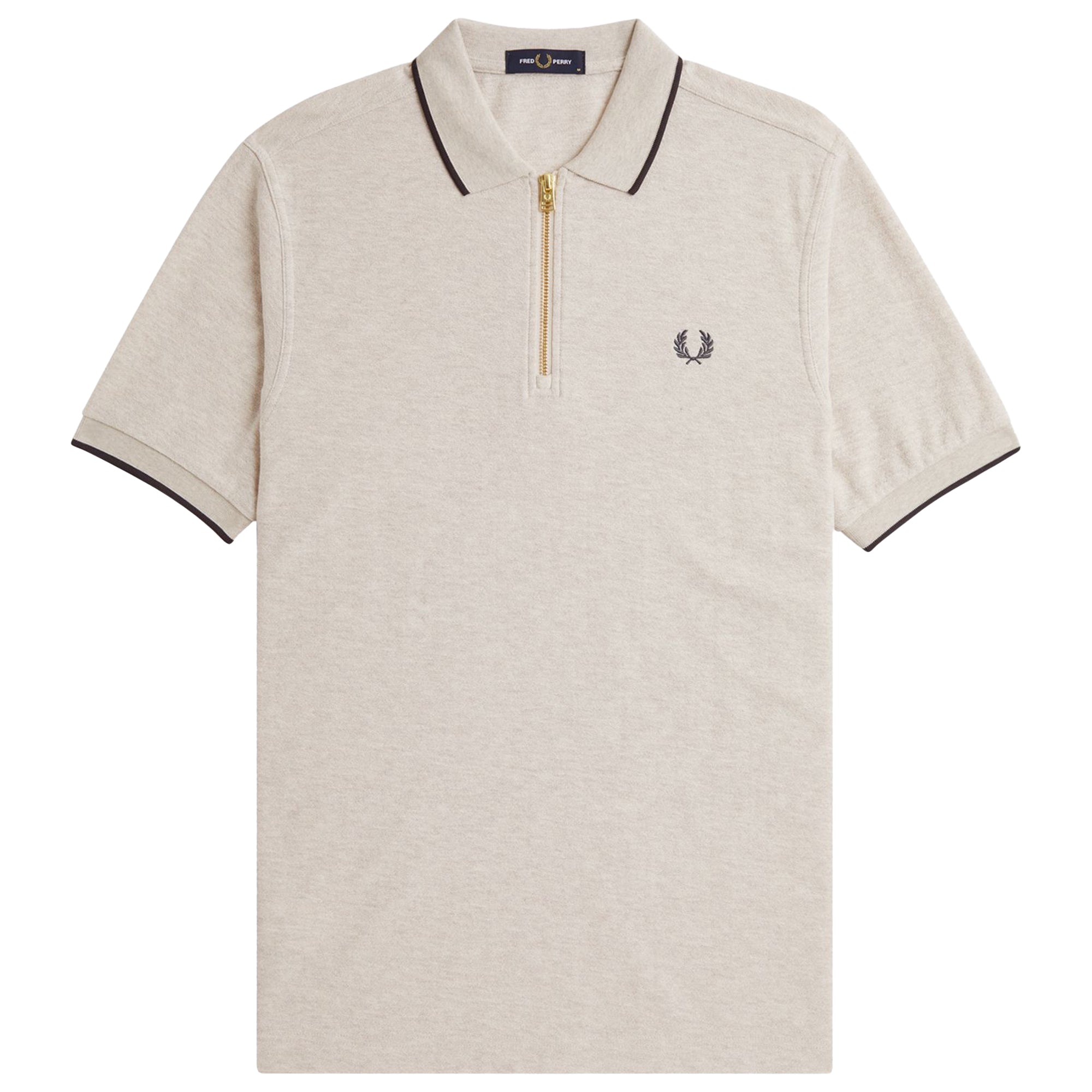 Fred Perry Crepe Pique Zip Neck Polo Shirt