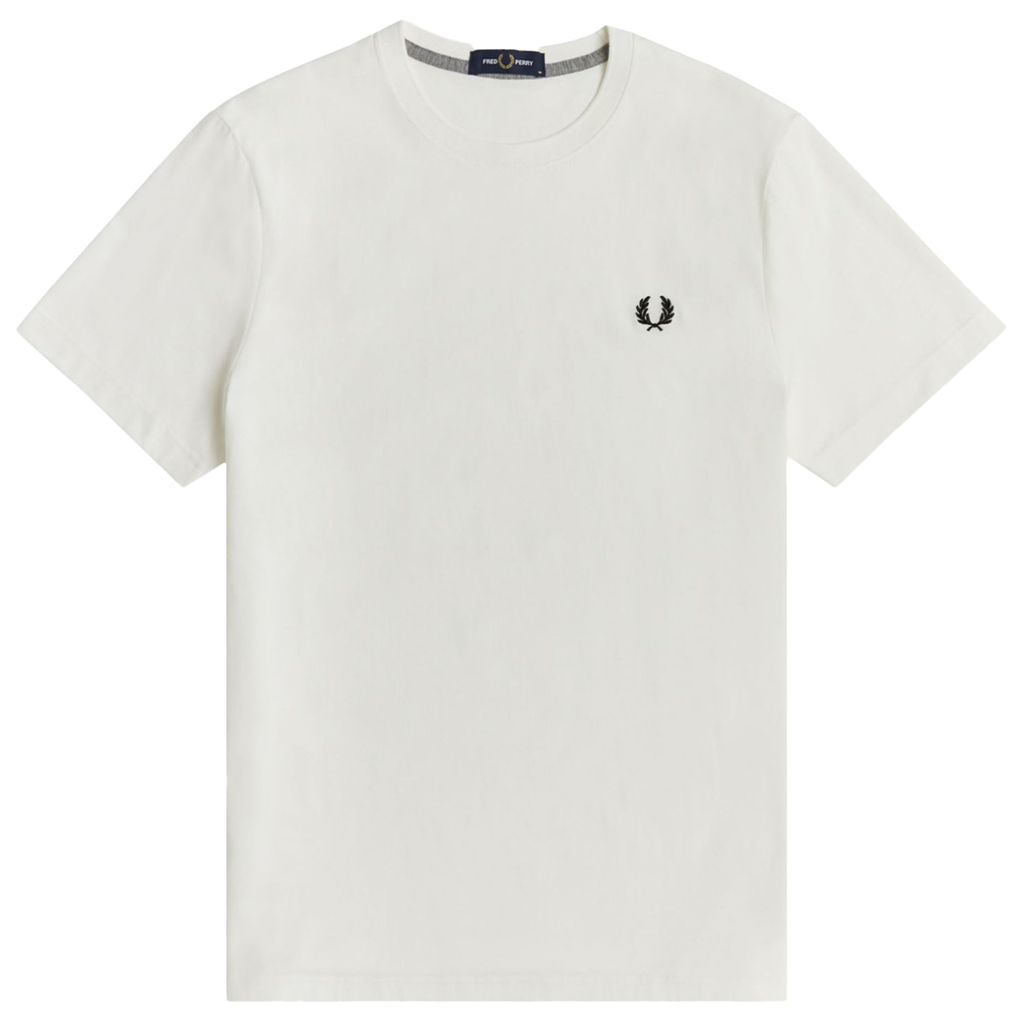 Front view of Fred Perry Crew Neck T-Shirt for Men in Snow White