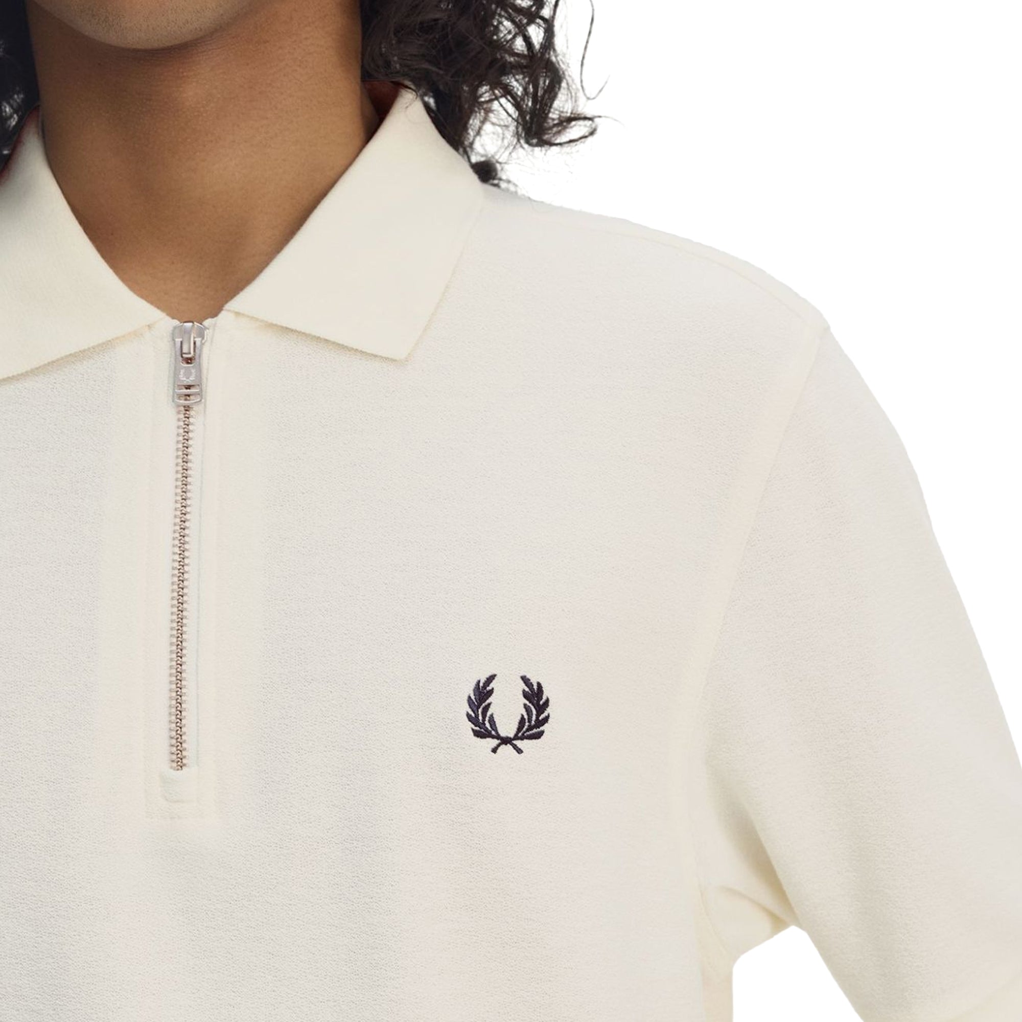 Fred Perry Crepe Pique Zip Neck Polo Shirt