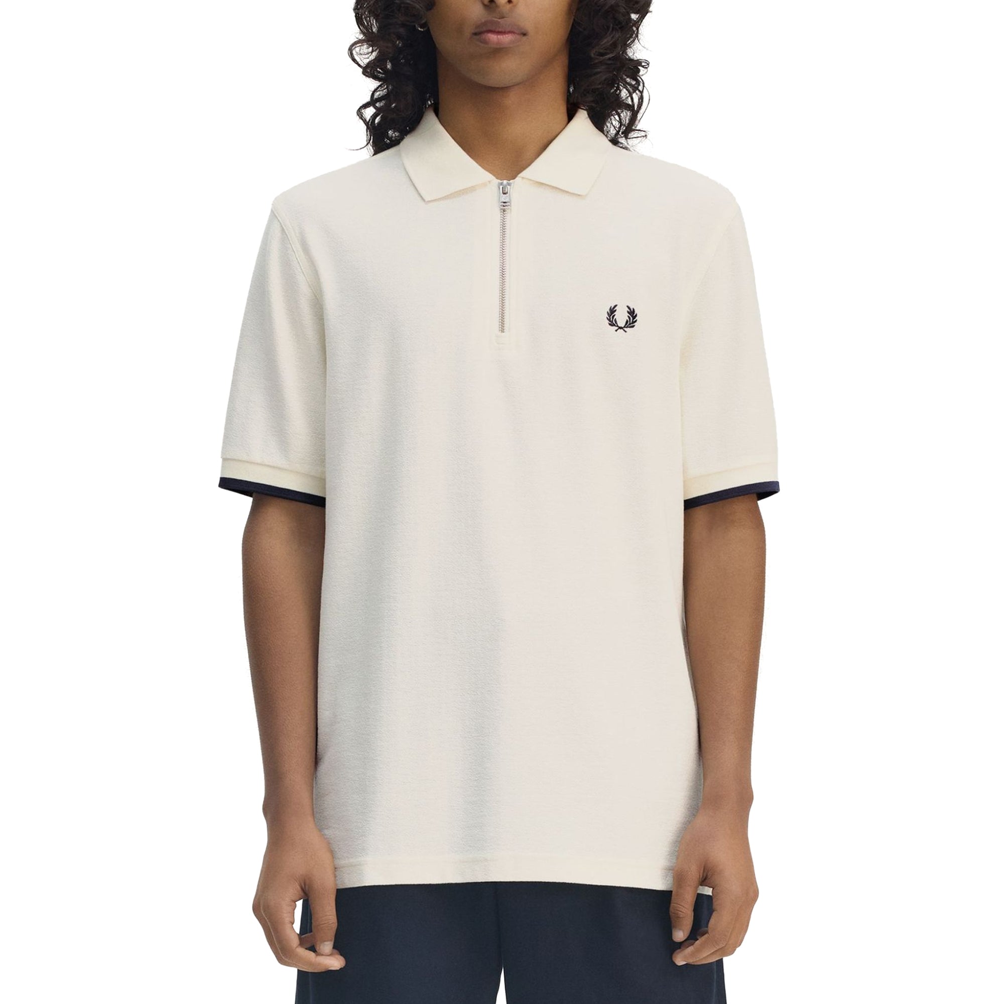 Fred Perry Crepe Pique Zip Neck Polo Shirt