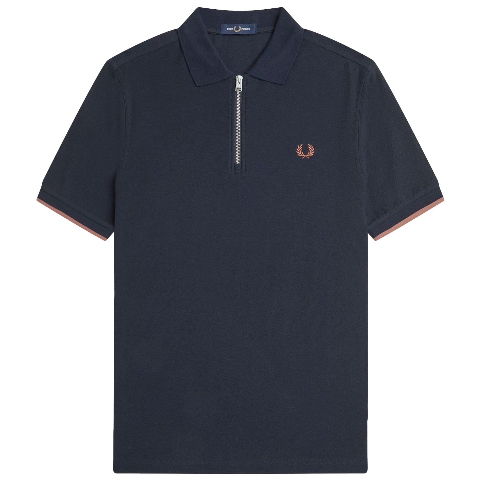 Fred Perry Crepe Pique Zip Neck Polo Shirt