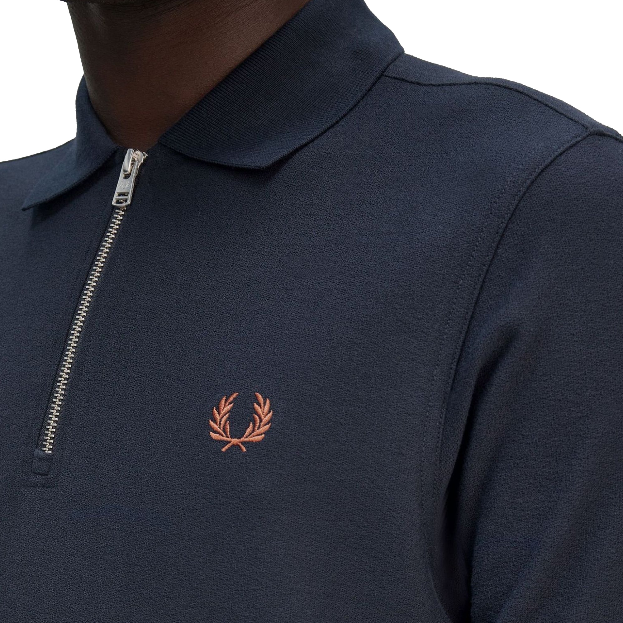 Fred Perry Crepe Pique Zip Neck Polo Shirt