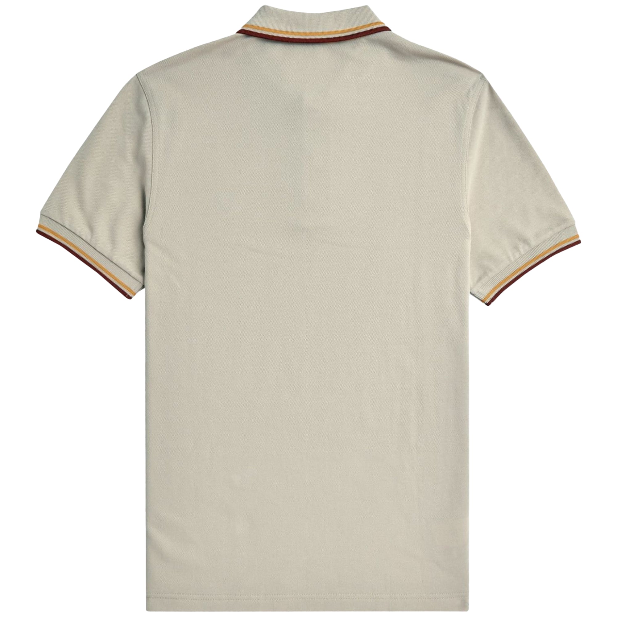 Rear view of Fred Perry The Fred Perry Shirt for Men in Oatmeal/Honeycomb/Whisky Brown