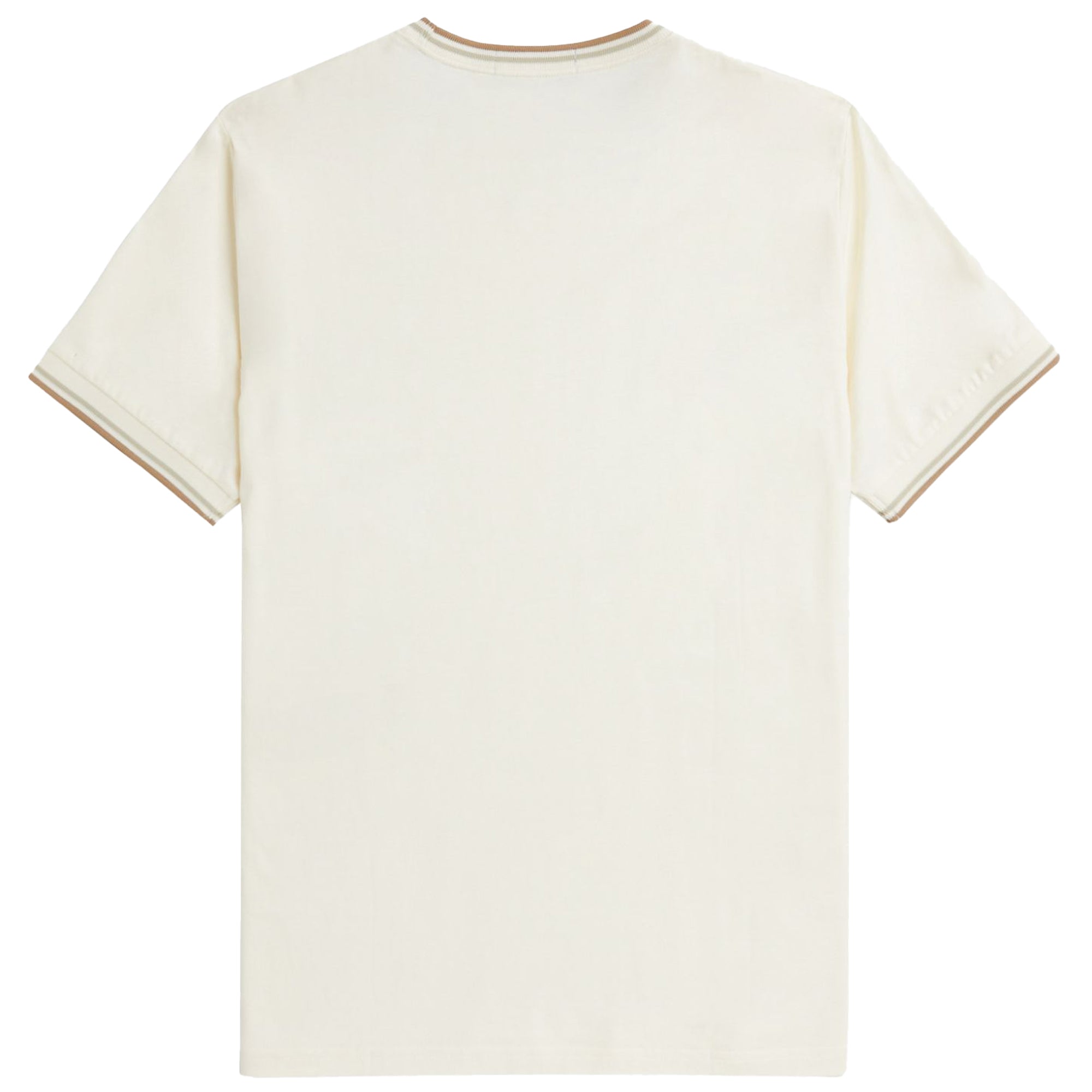 Rear view of Fred Perry Twin Tipped T-Shirt for Men in Ecru/Oat/Warm Stone