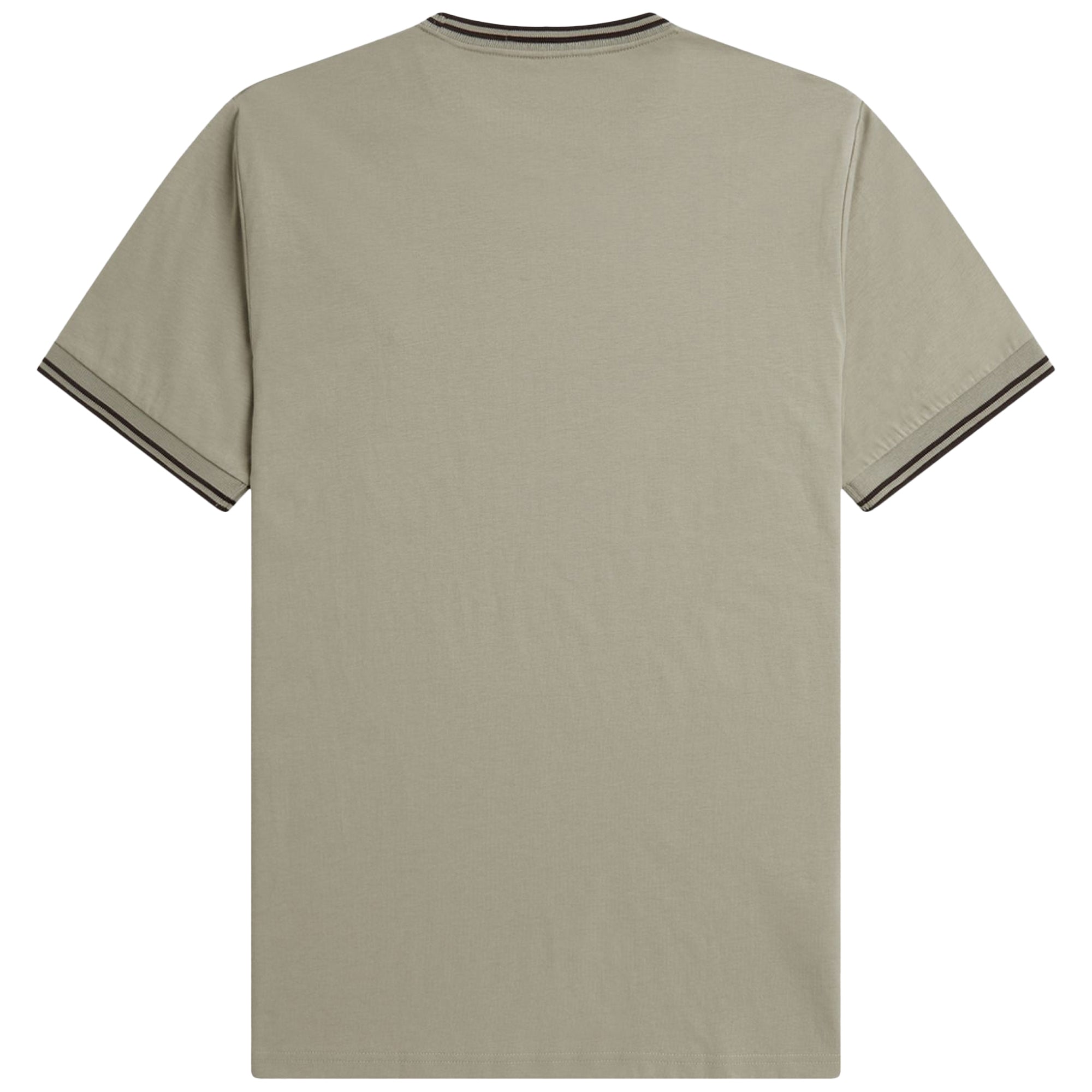 Rear view of Fred Perry Twin Tipped T-Shirt for Men in Warm Grey/Brick