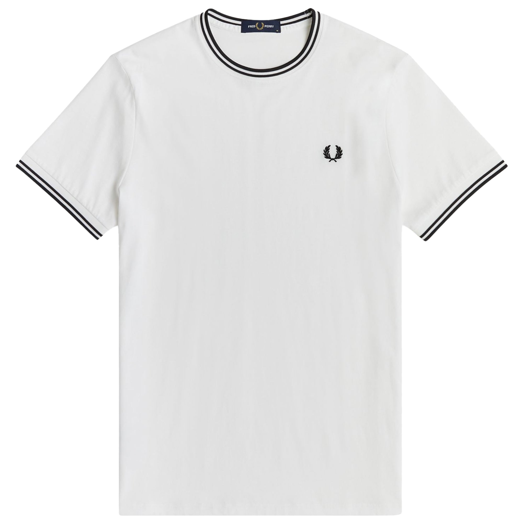 Front view of Fred Perry Twin Tipped T-Shirt for Men in White