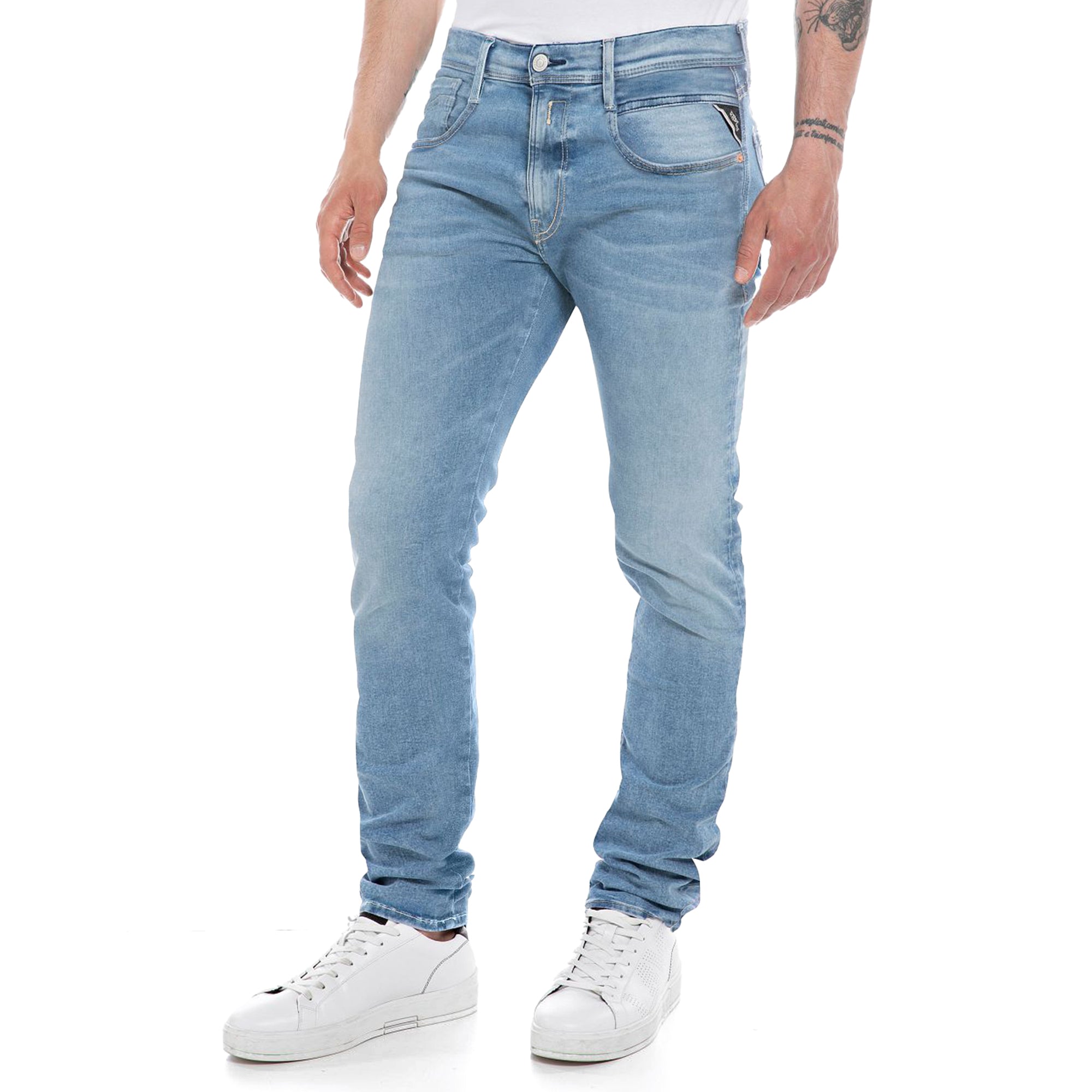 Replay Hyperflex Anbass Slim Tapered Jeans - Original Bleach