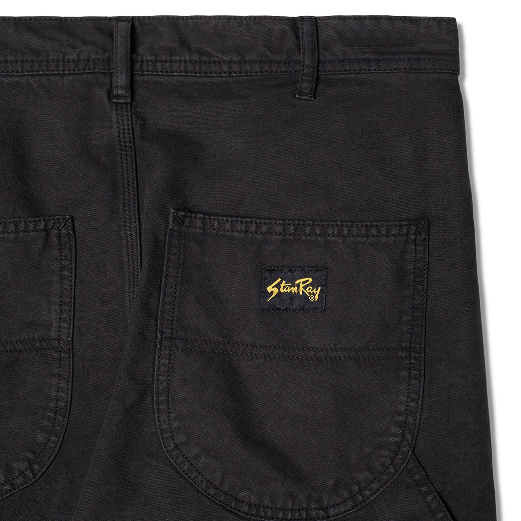 Close-up of rear waist on Stan Ray 80s Painter Pant for Men in Black Twill