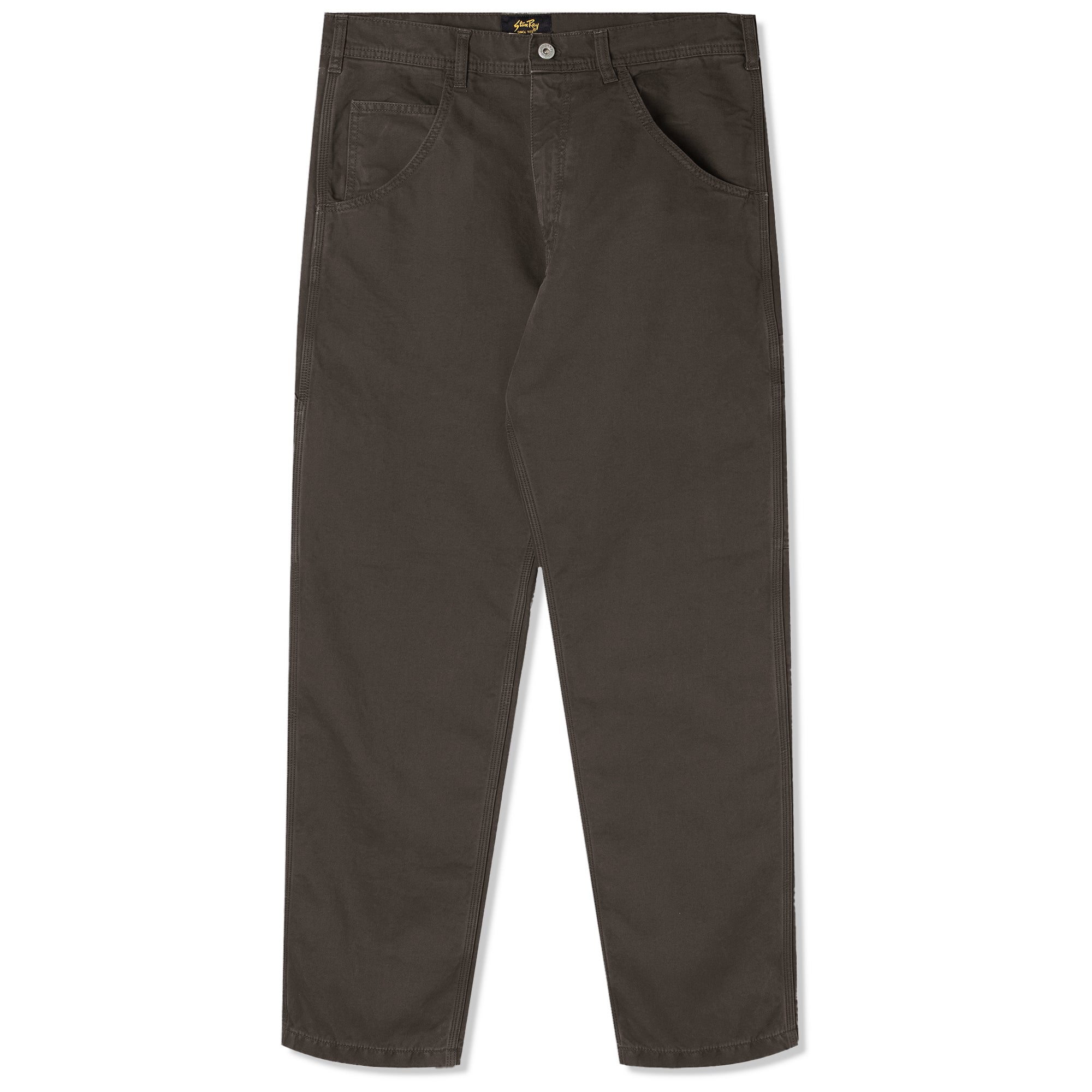 Front view of Stan Ray 80's painter pant for men in Charcoal Duck