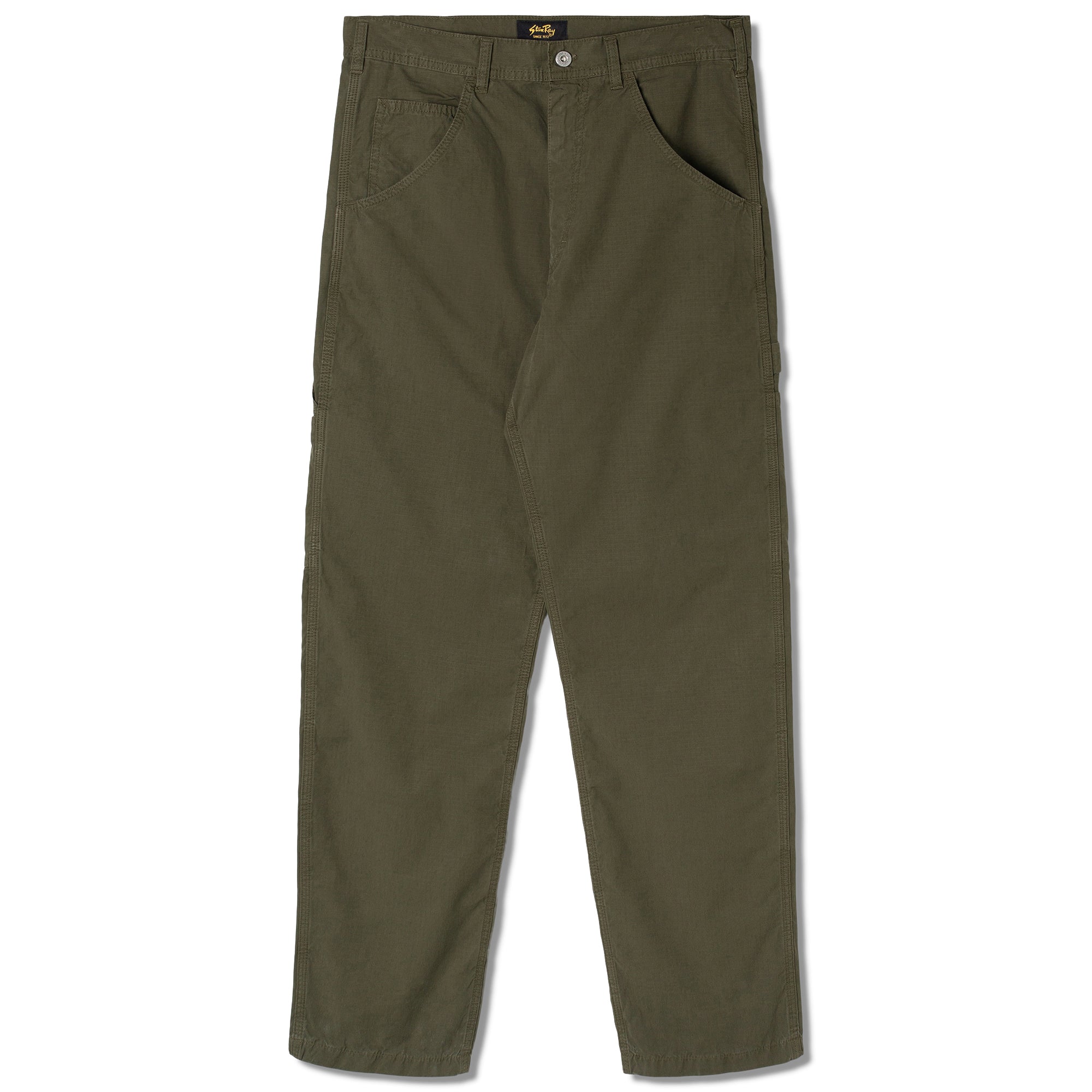 Front view of Stan Ray 80s Painter Pant for Men in Olive Ripstop