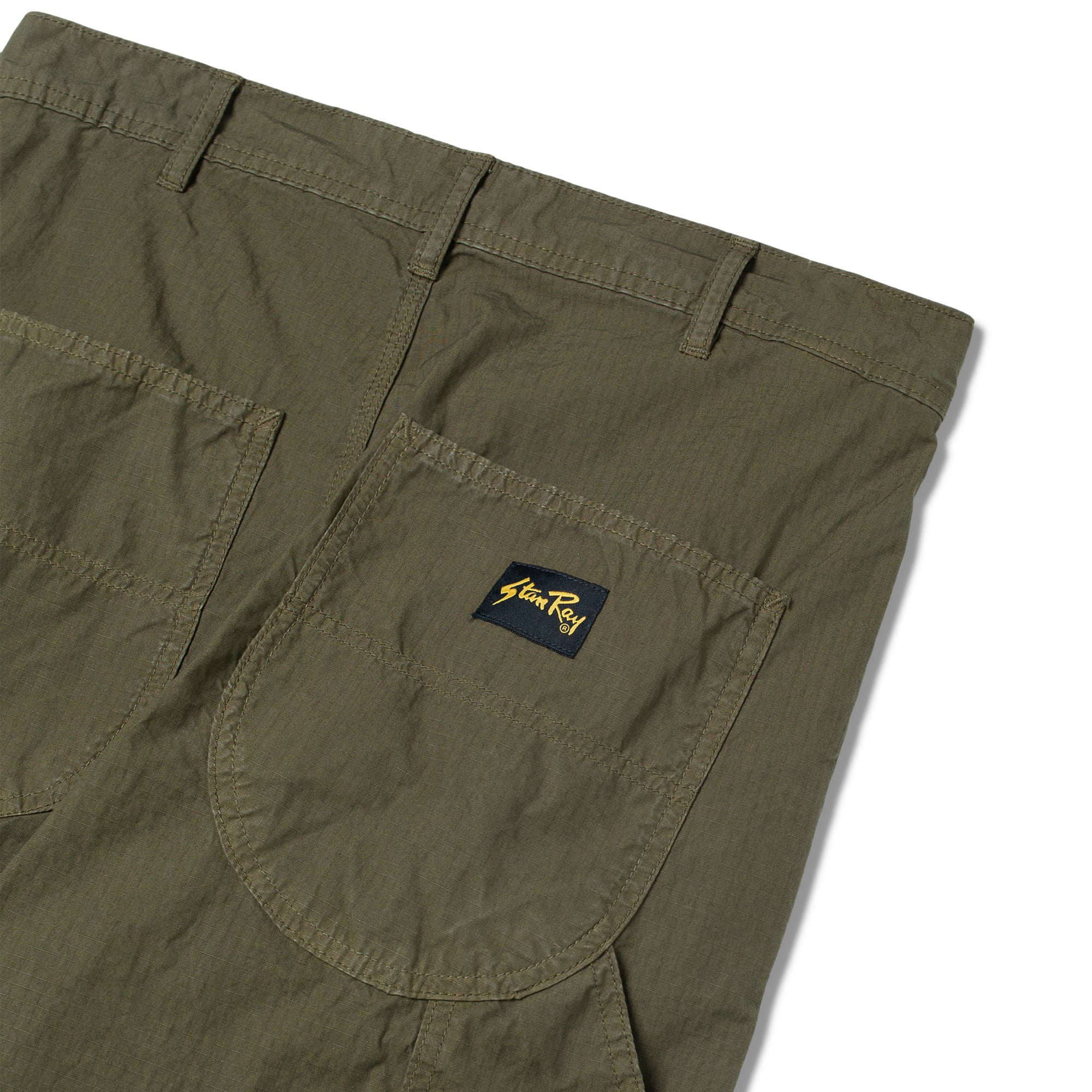 Close-up of rear pocket on Stan Ray 80s Painter Pant for Men in Olive Ripstop