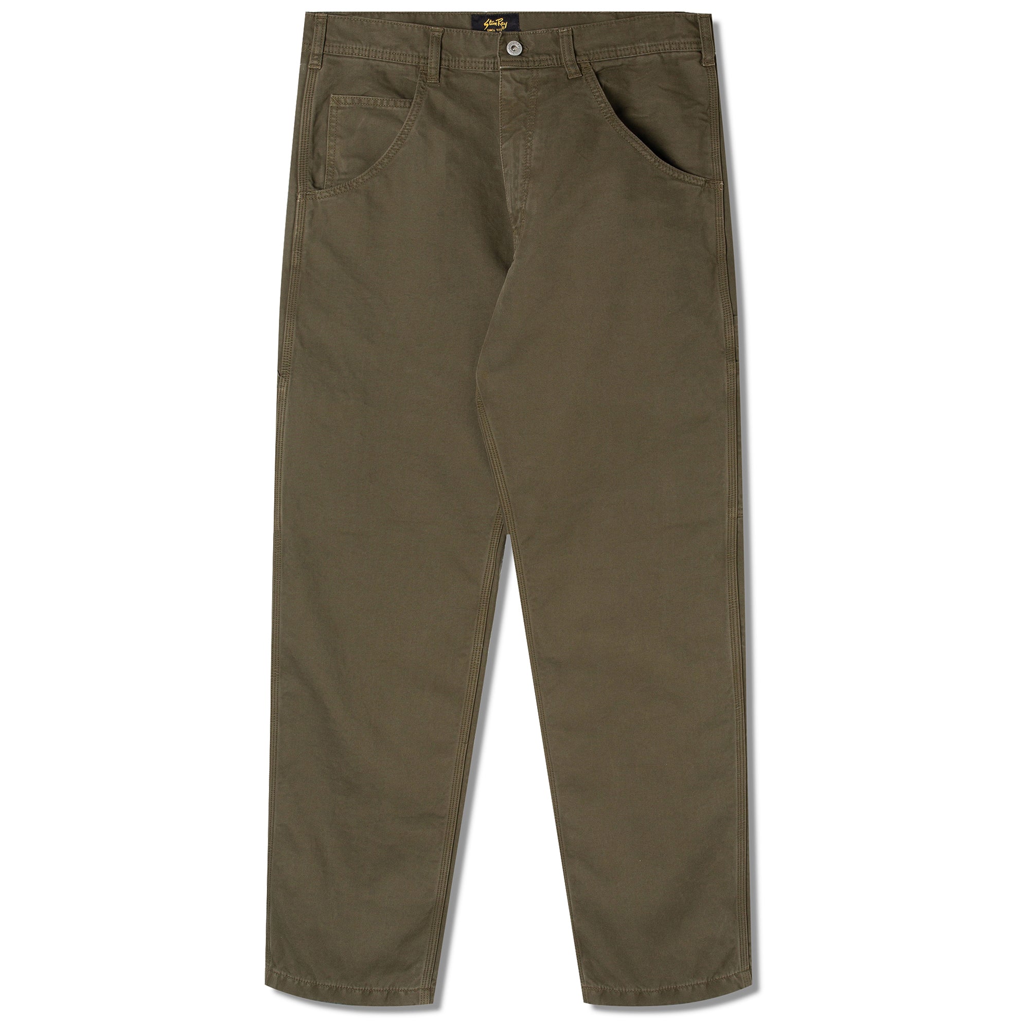 Front view of Stan Ray 80s Painter Pant for Men in Olive Twill