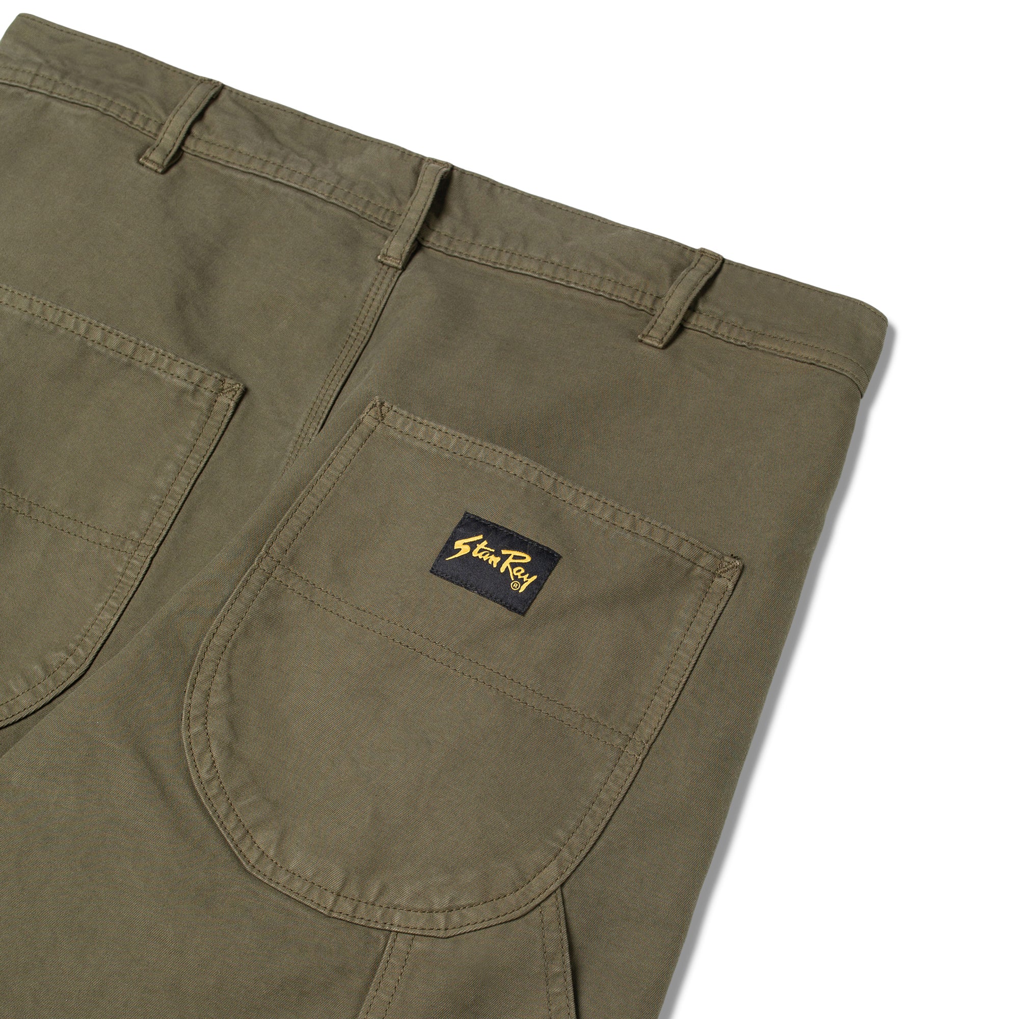 Close-up of rear pocket on Stan Ray 80s Painter Pant for Men in Olive Twill