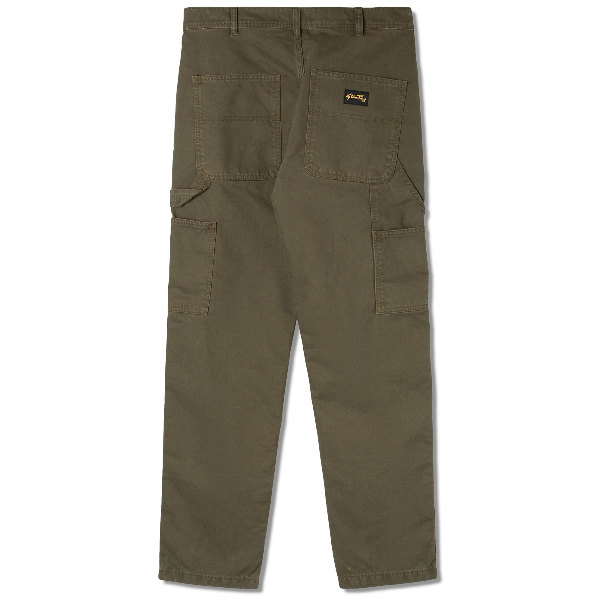 Rear view of Stan Ray 80s Painter Pant for Men in Olive Twill