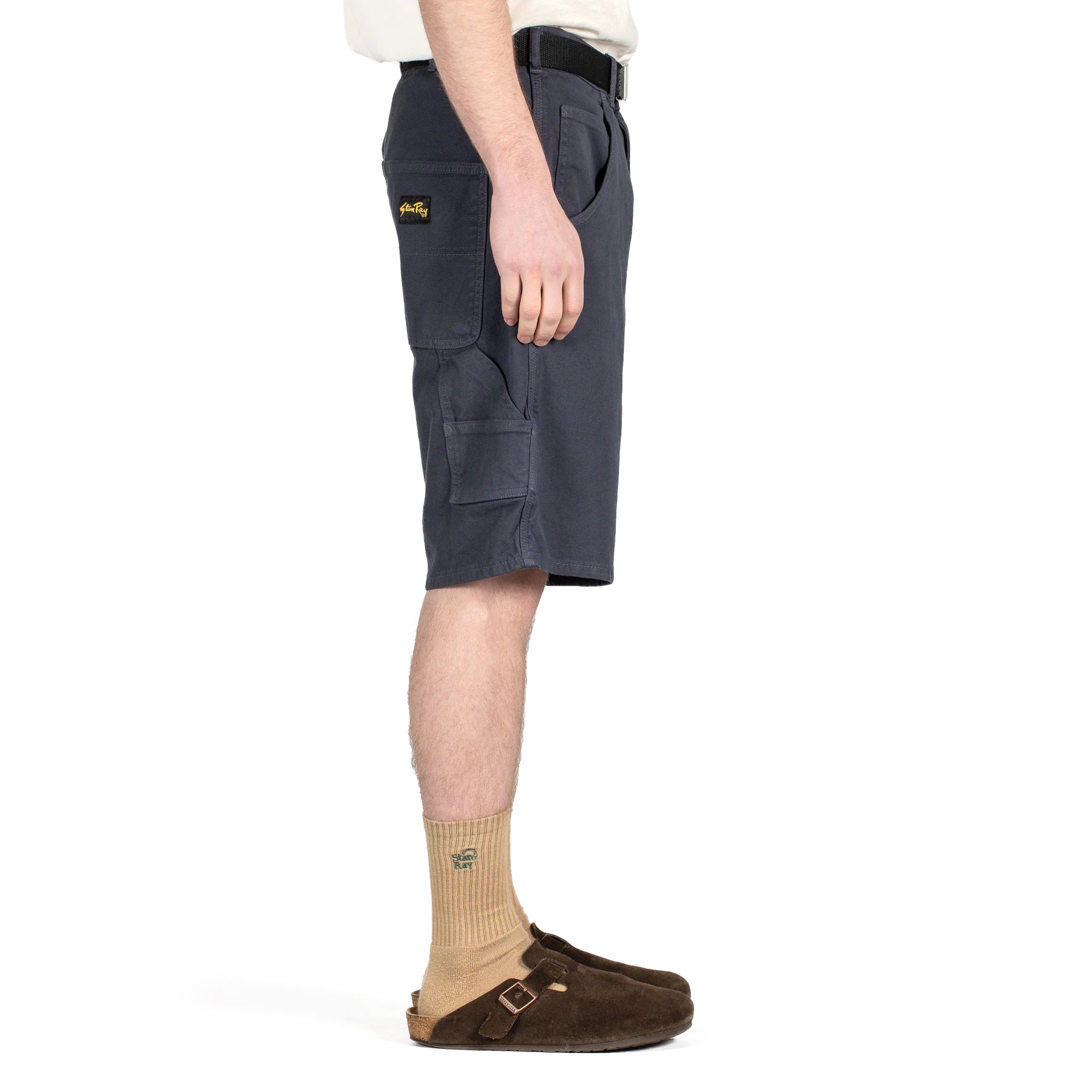 Rear model shot of Stan Ray Big Job Shorts for Men in Navy Duck