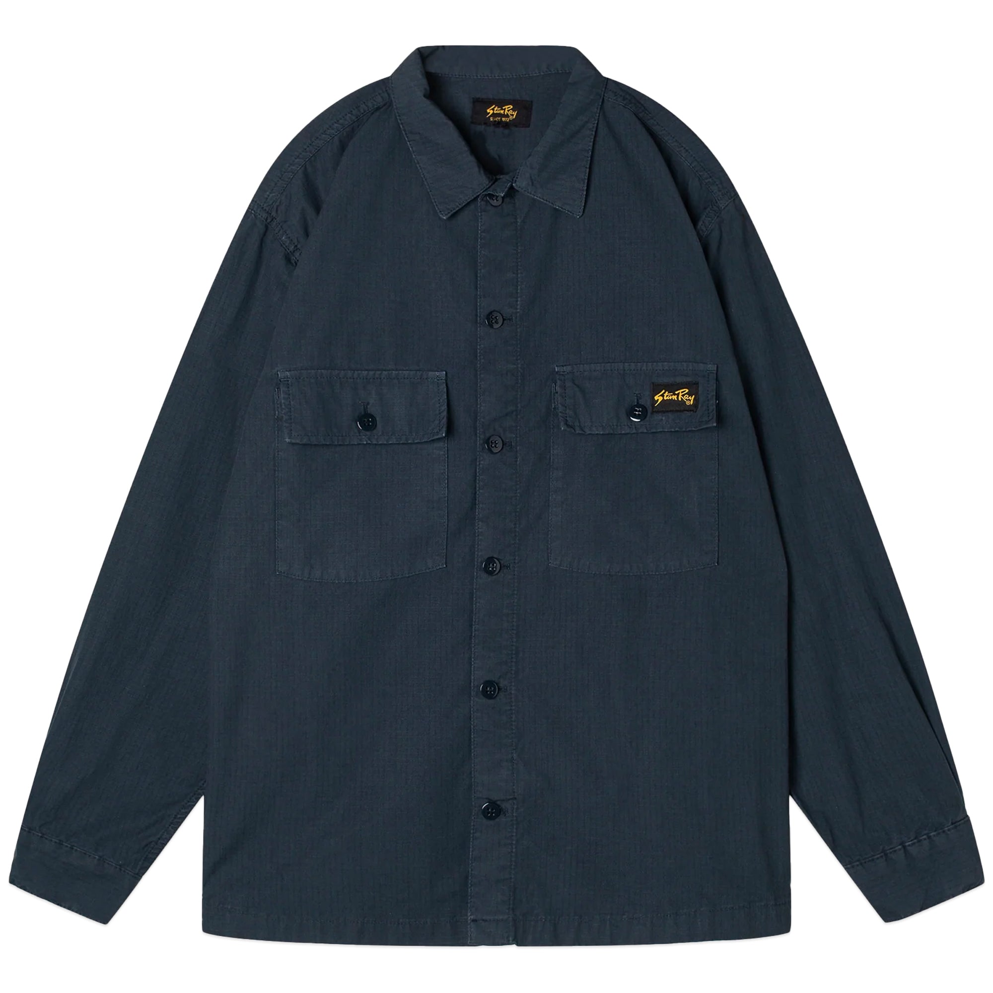 Front view of Stan Ray CPO Shirt for Men in Navy Ripstop