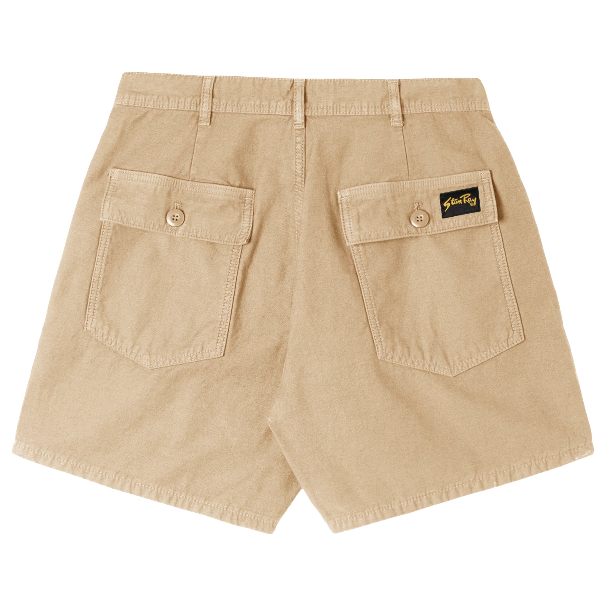 Rear shot of Stan Ray Fat Shorts for Men in Khaki Sateen