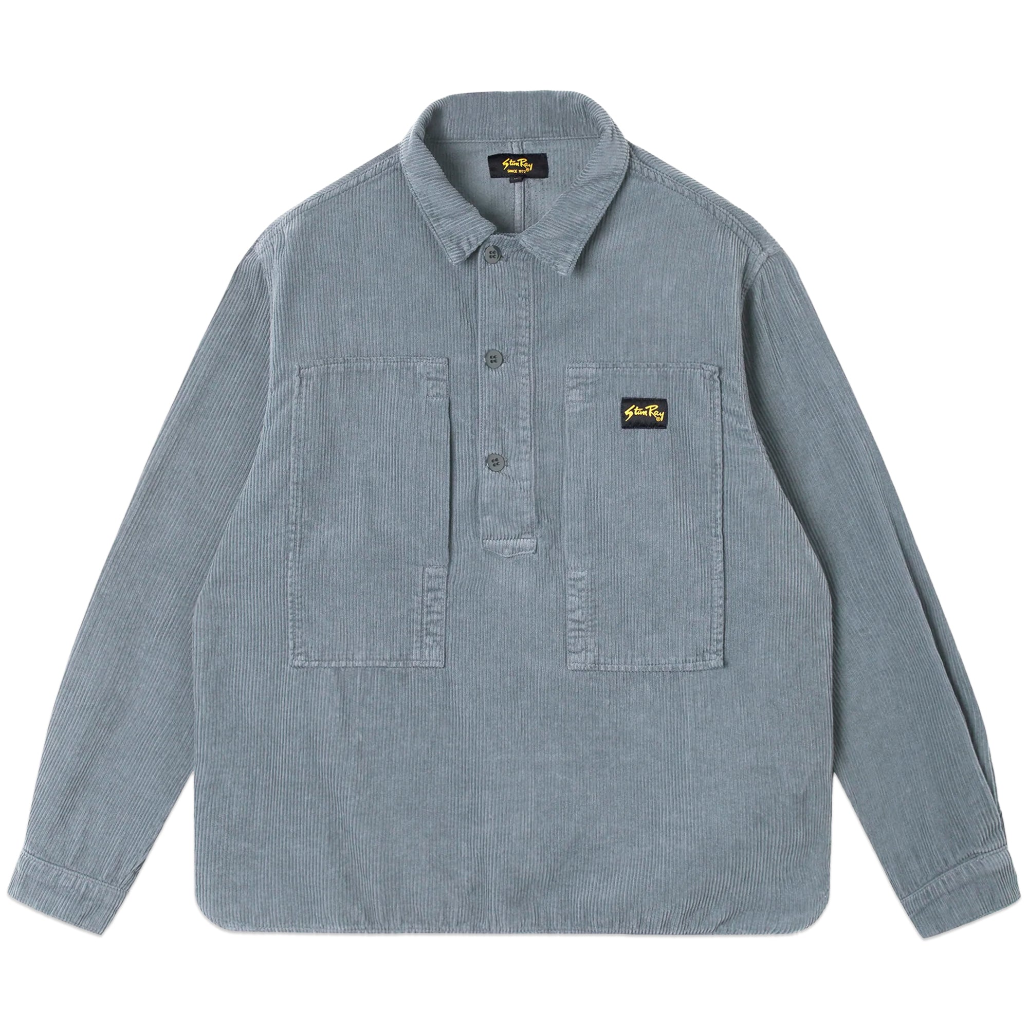 Front view of Stan Ray Painters Shirt for Men in Battle Grey Cord