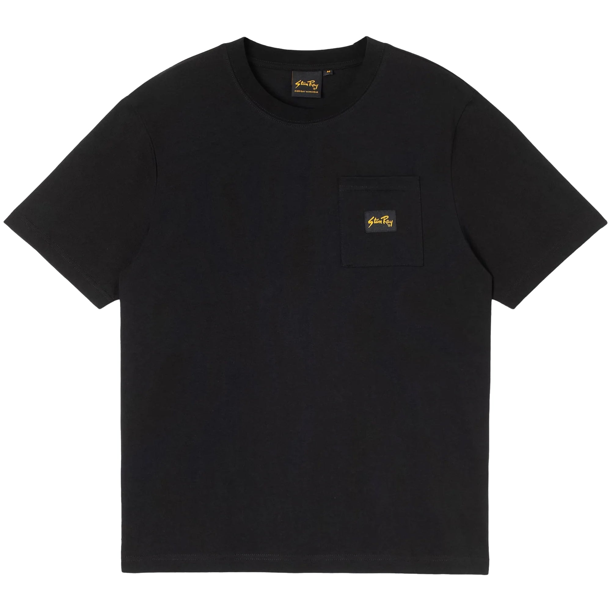 Front view of Stan Ray Patch Pocket T-Shirt for Men in Black