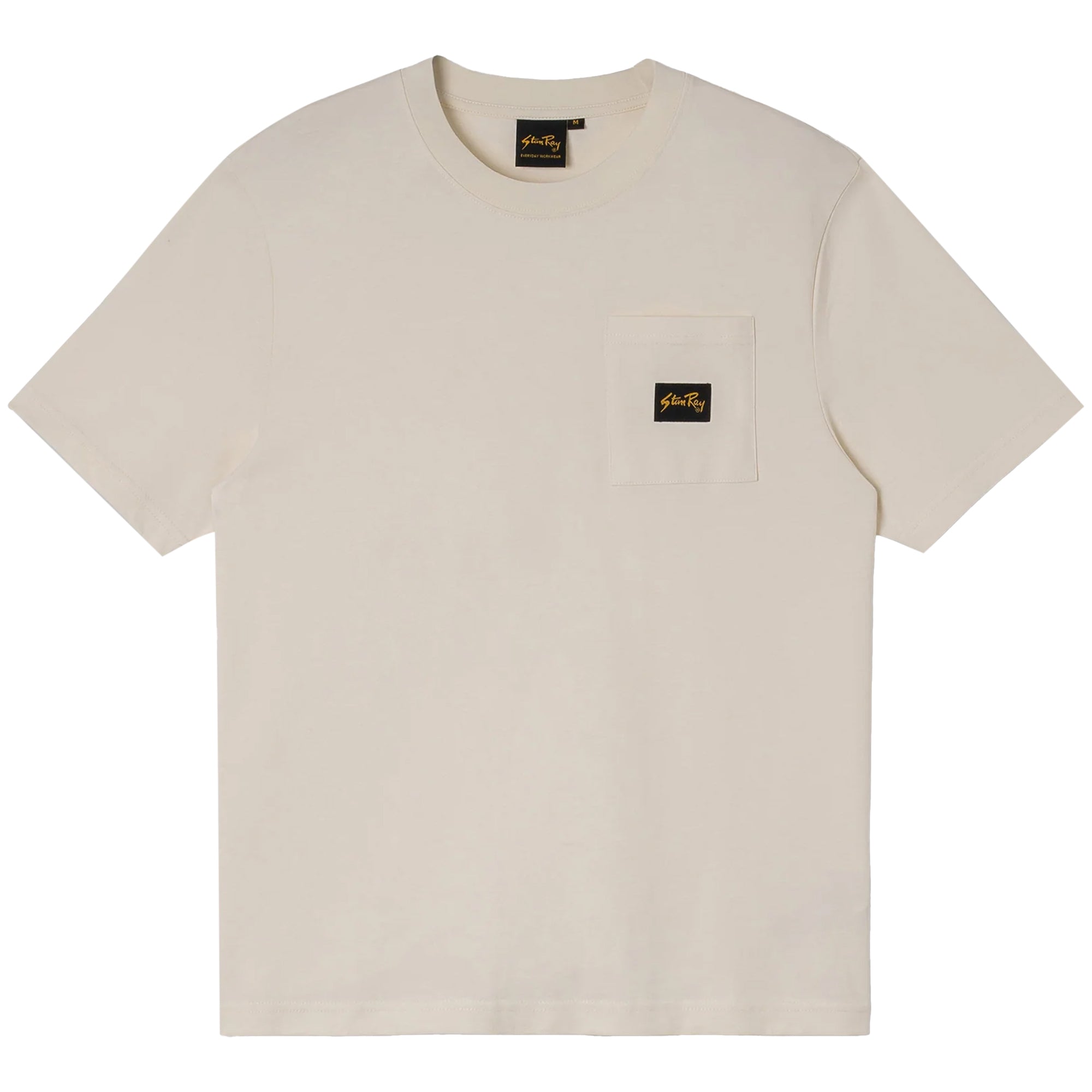 Front view of Stan Ray Patch Pocket T-Shirt for Men in White