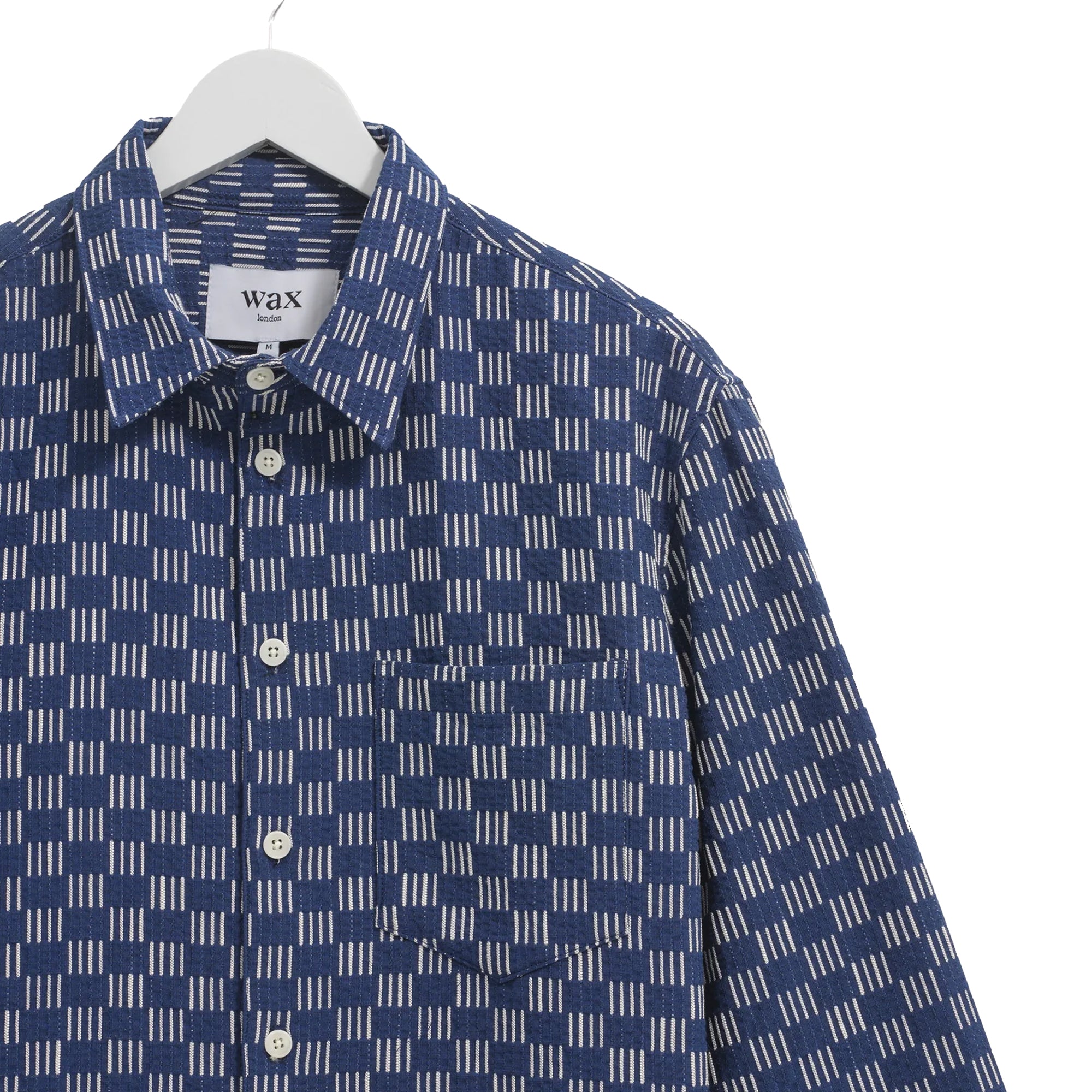 Wax London Breton Grid Stitch Overshirt