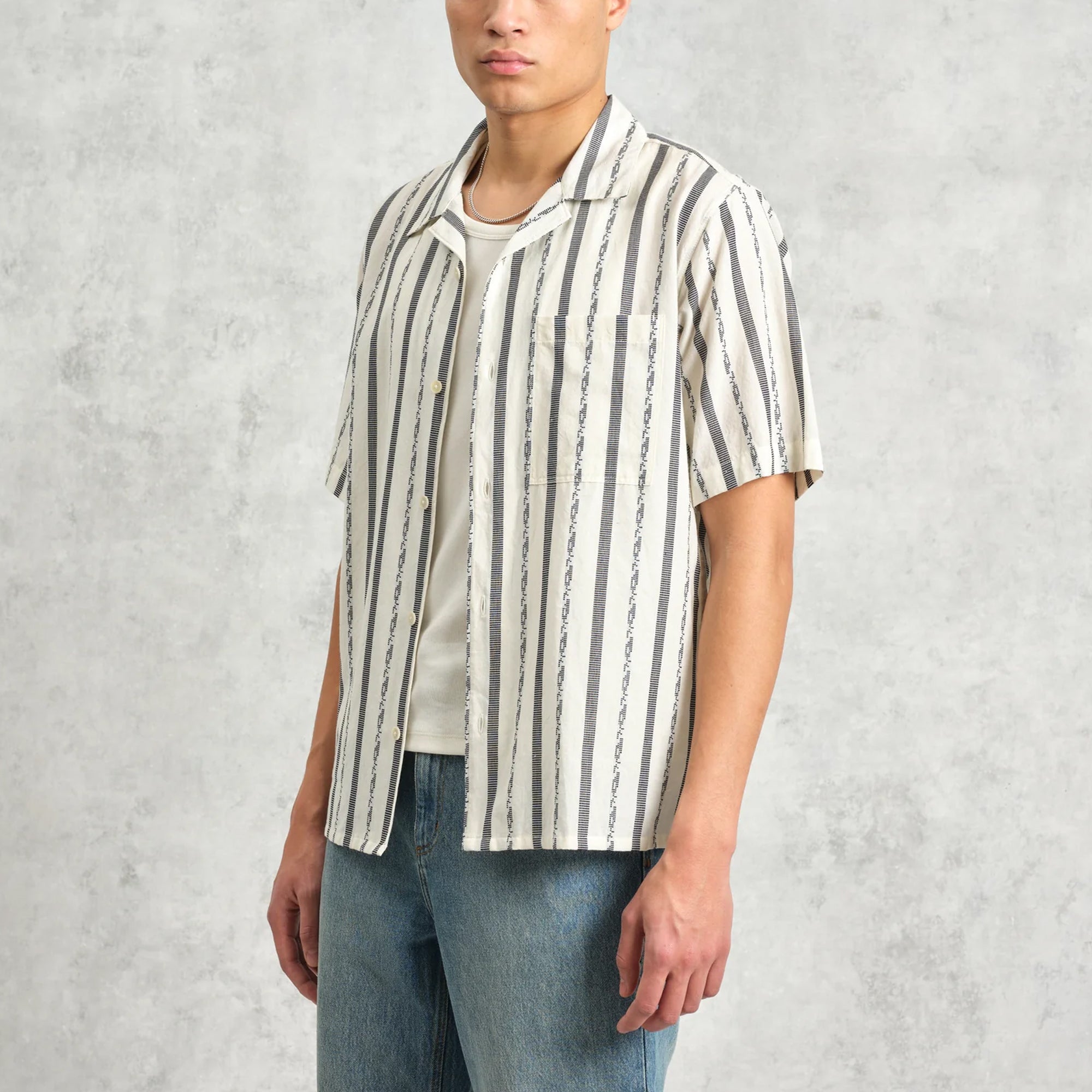 Wax London Didcot Fleck Stripe Shirt