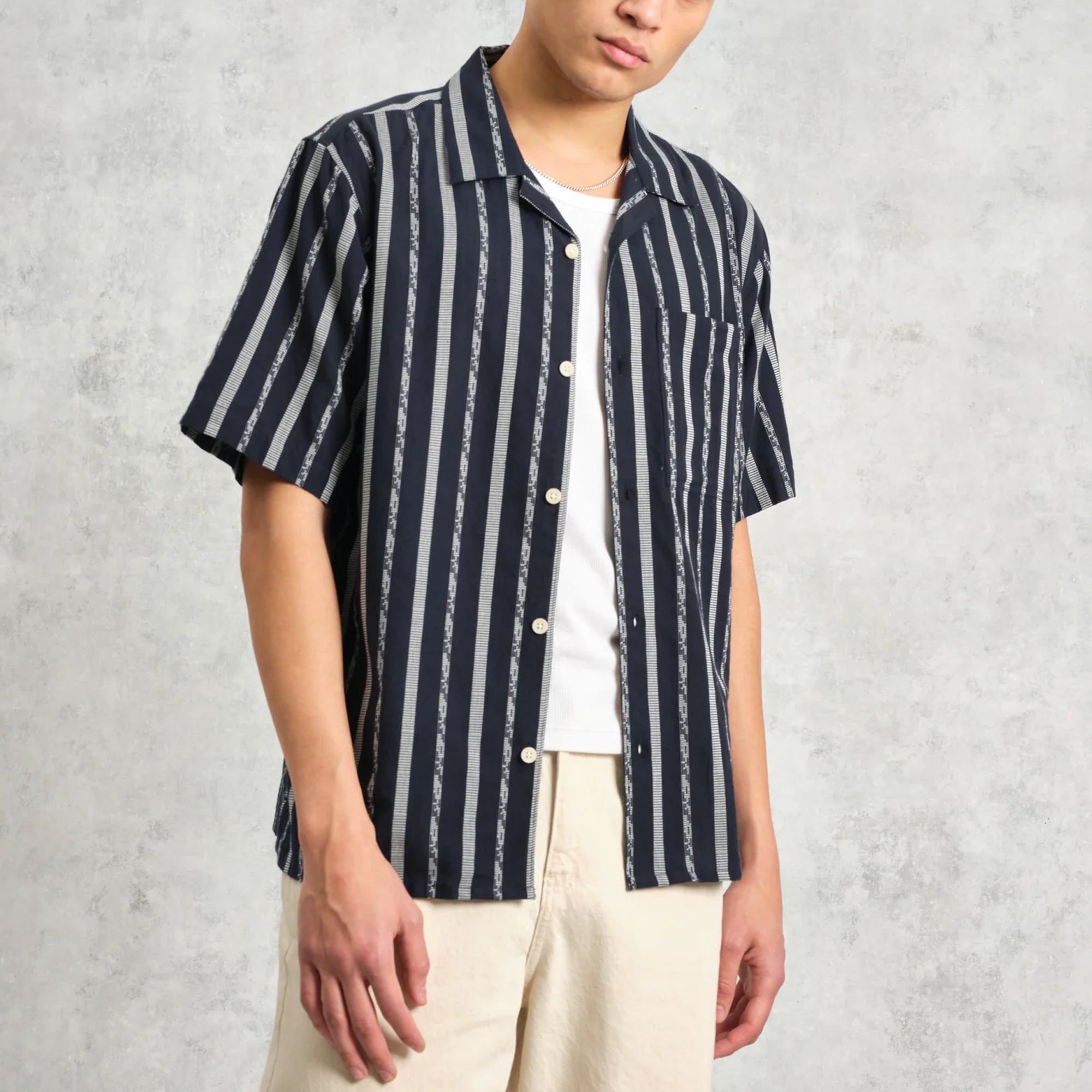 Wax London Didcot Fleck Stripe Shirt